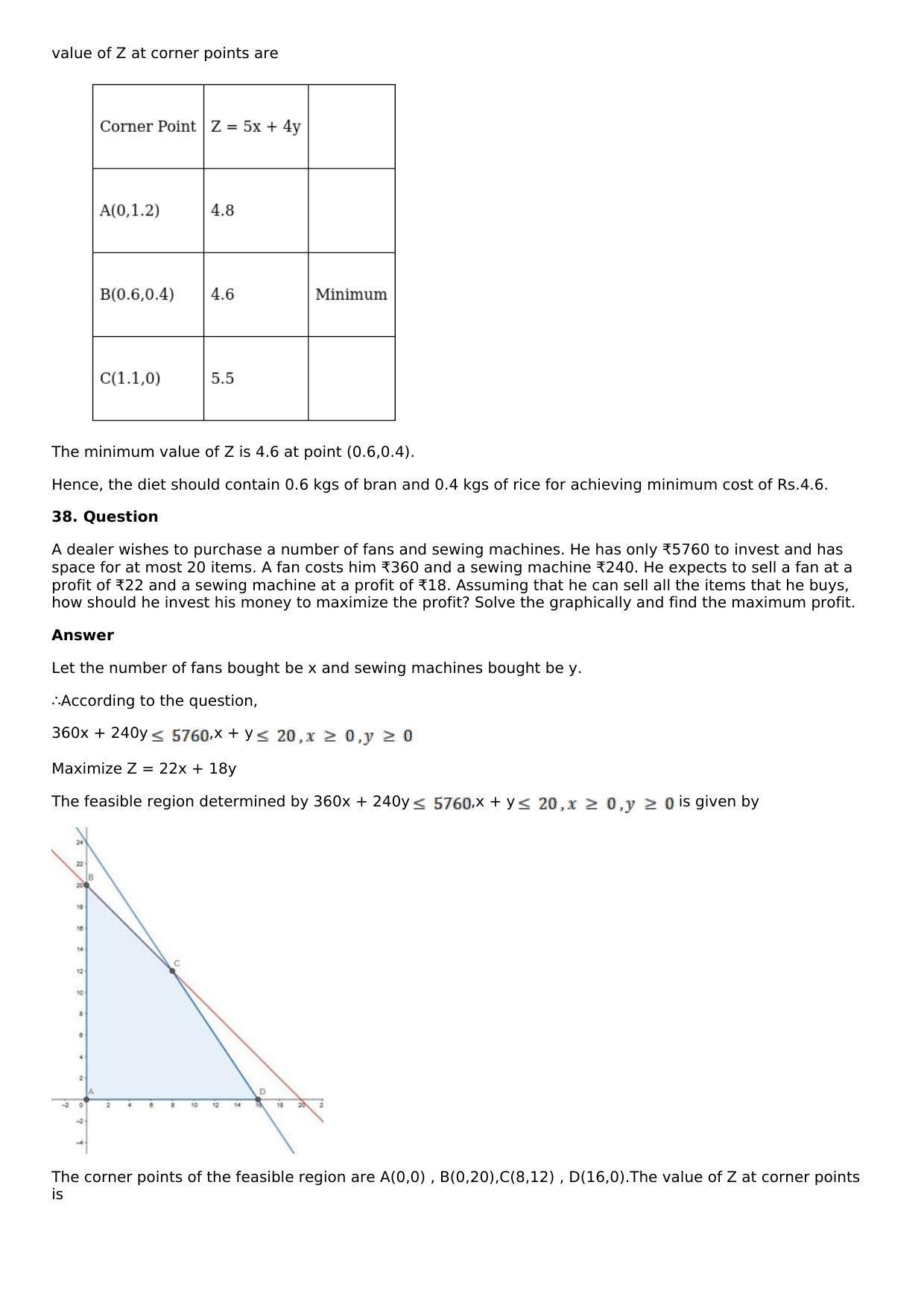 Chapter 33: Linear Programming Solutions: RS Aggarwal Class 12 Solutions  - Page 101