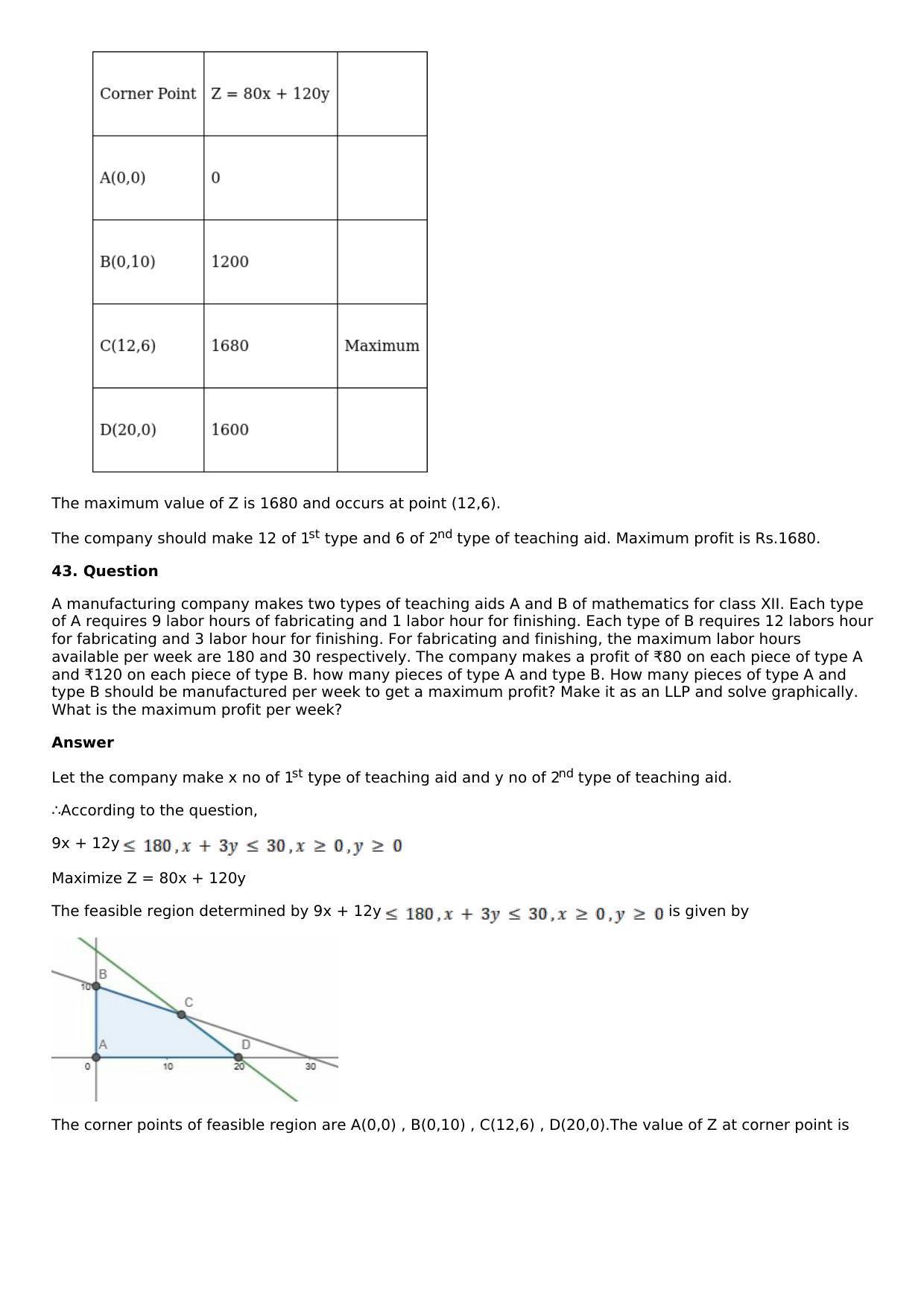 Chapter 33: Linear Programming Solutions: RS Aggarwal Class 12 Solutions  - Page 112