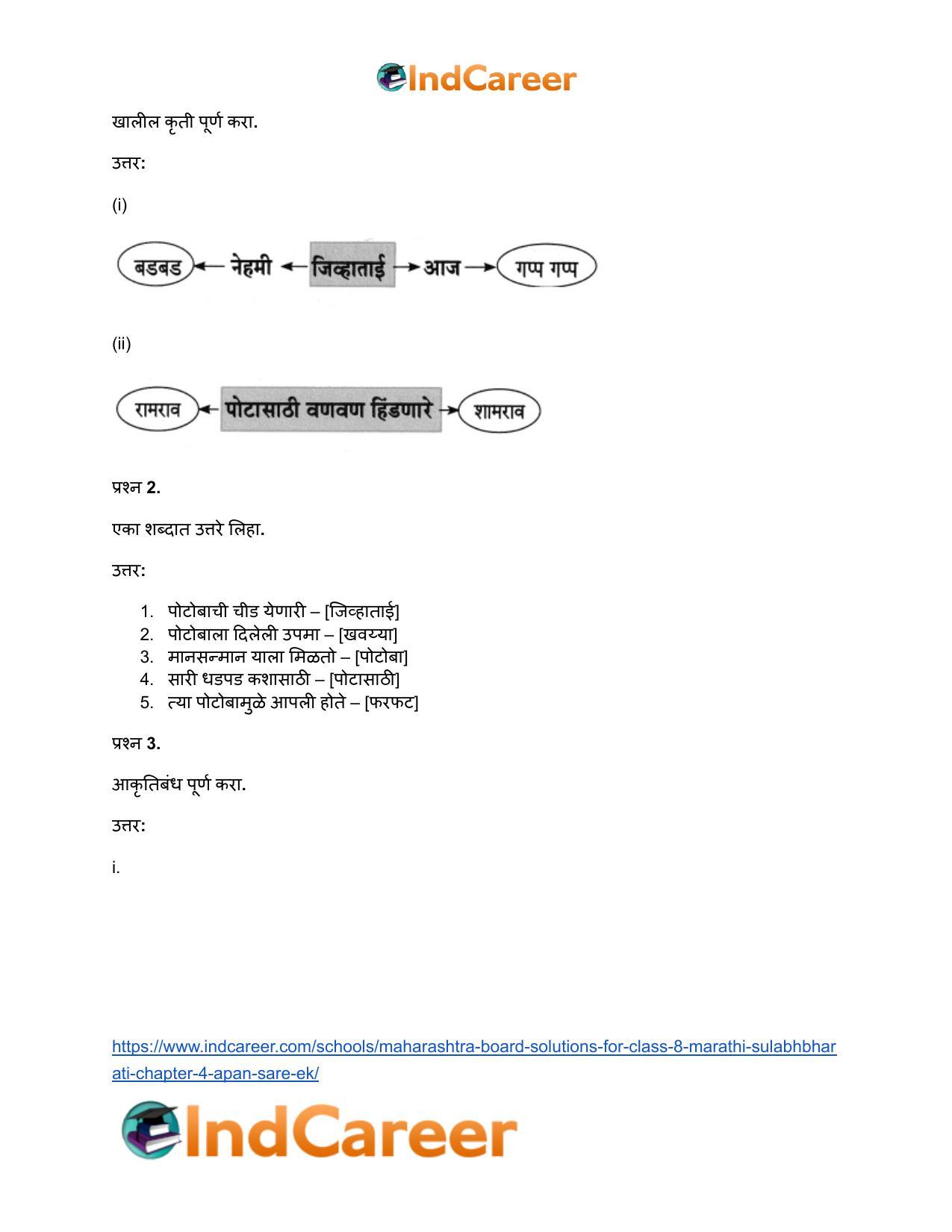 Maharashtra Board Solutions for Class 8- Marathi Sulabhbharati: Chapter 4- आपण सारे एक - Page 12