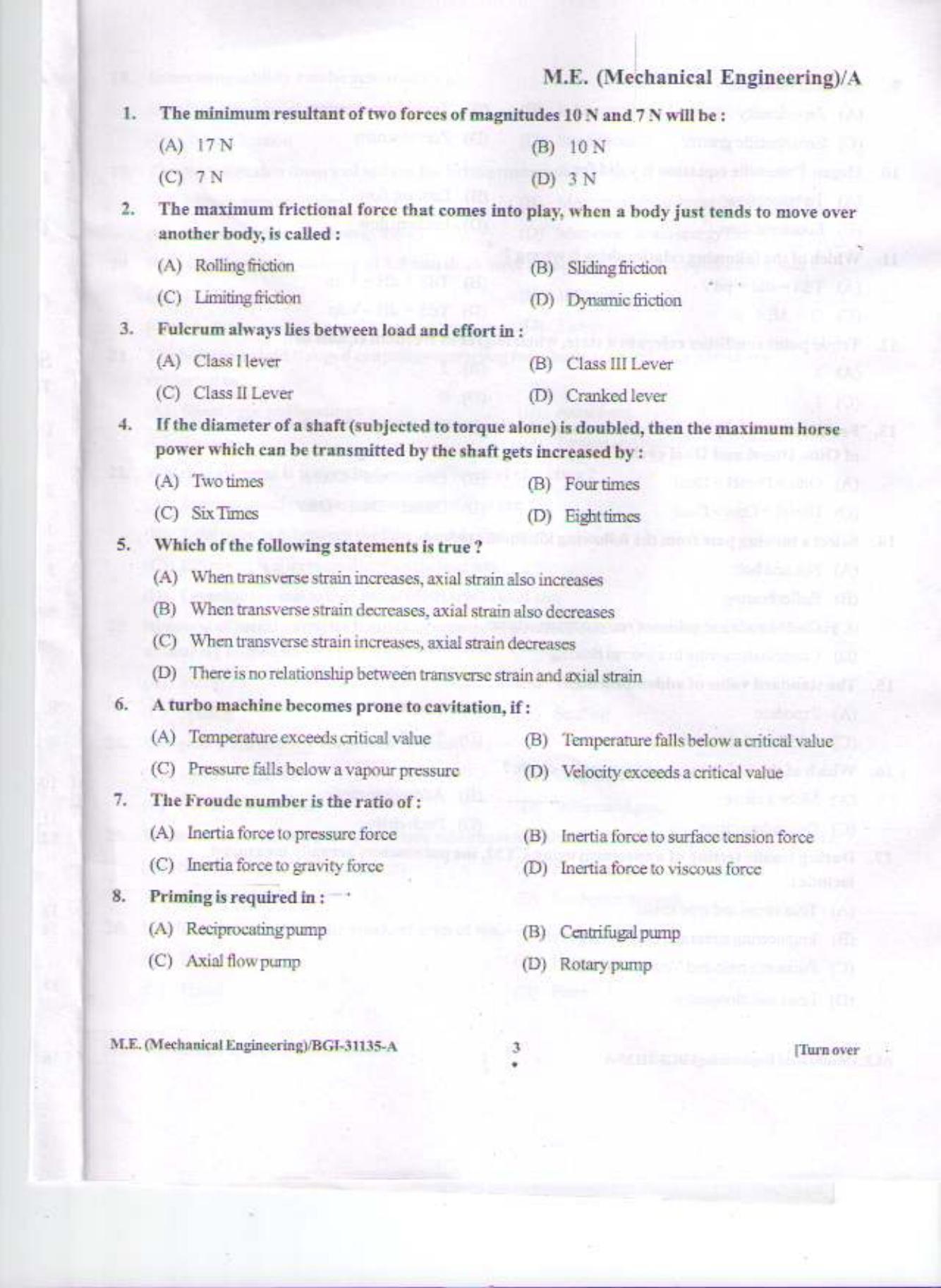 PU CET PG 2015: M.E.Mechanical Engg.(Manufacturing Technology) Question Paper - Page 2