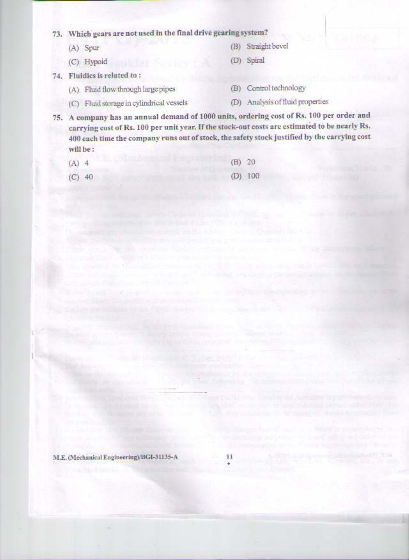 PU CET PG 2015: M.E.Mechanical Engg.(Manufacturing Technology) Question Paper - Page 10