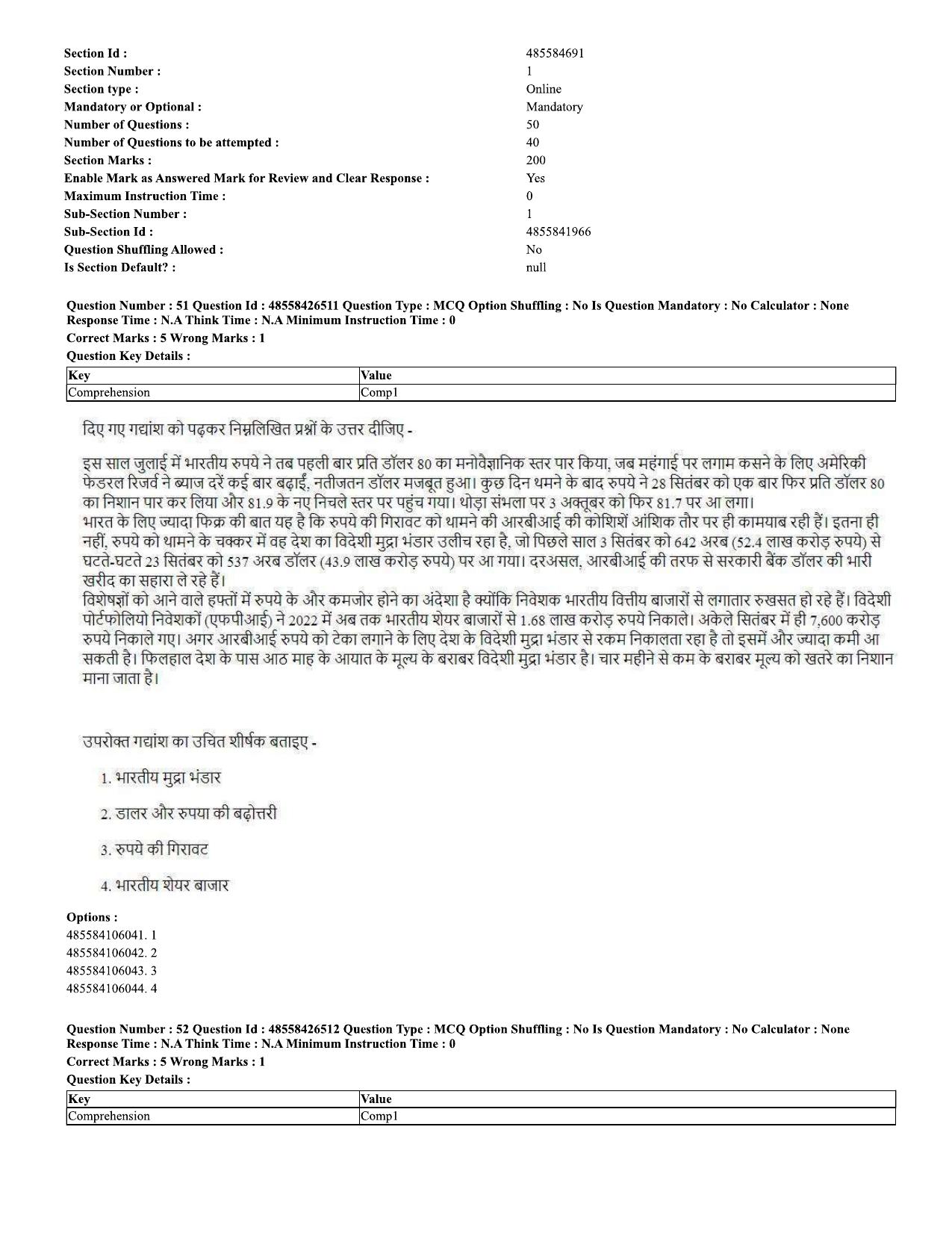 CUET 2023 Domestic Shift 2 Question Paper - 10 June 2023 - Page 28