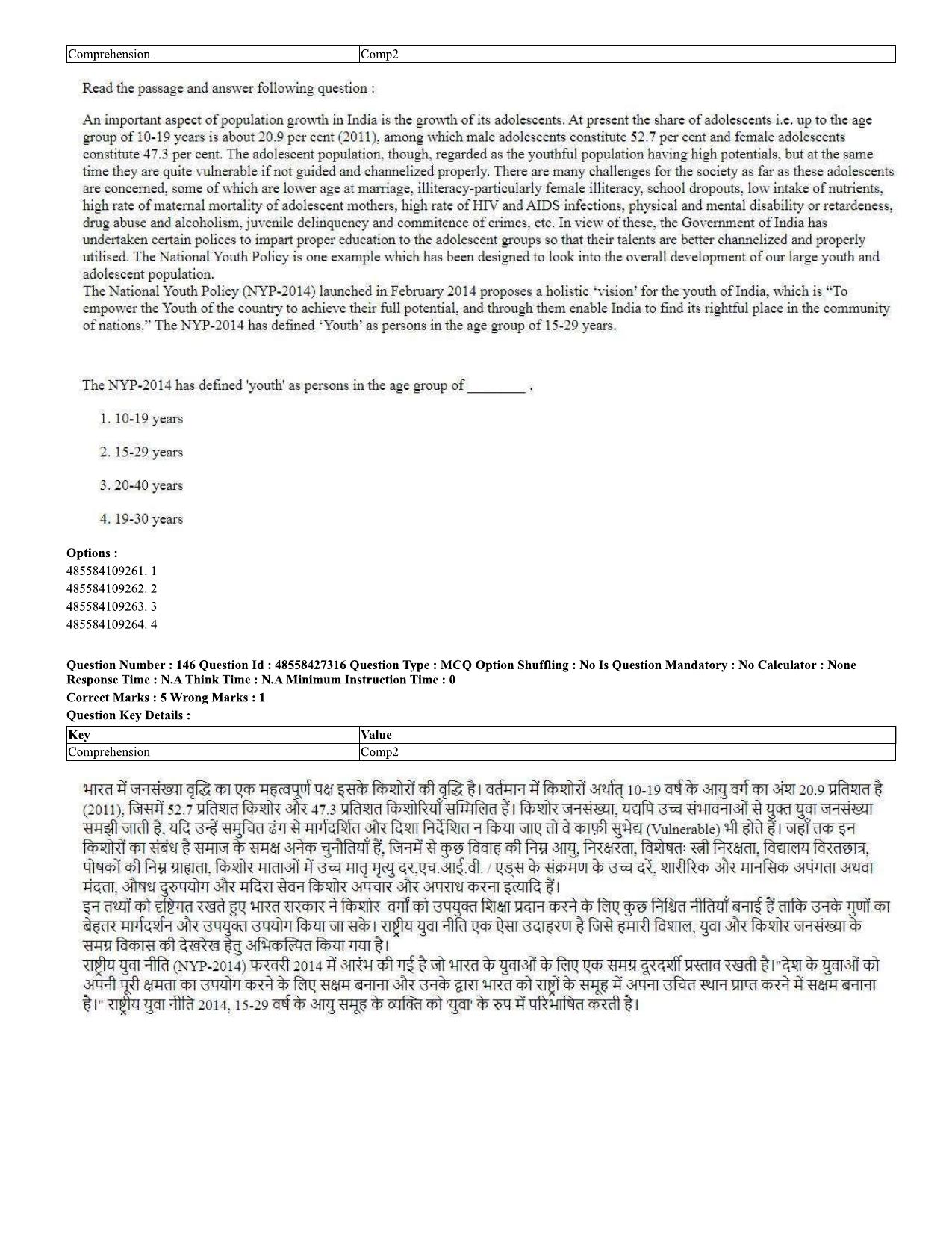 CUET 2023 Domestic Shift 2 Question Paper - 10 June 2023 - Page 95