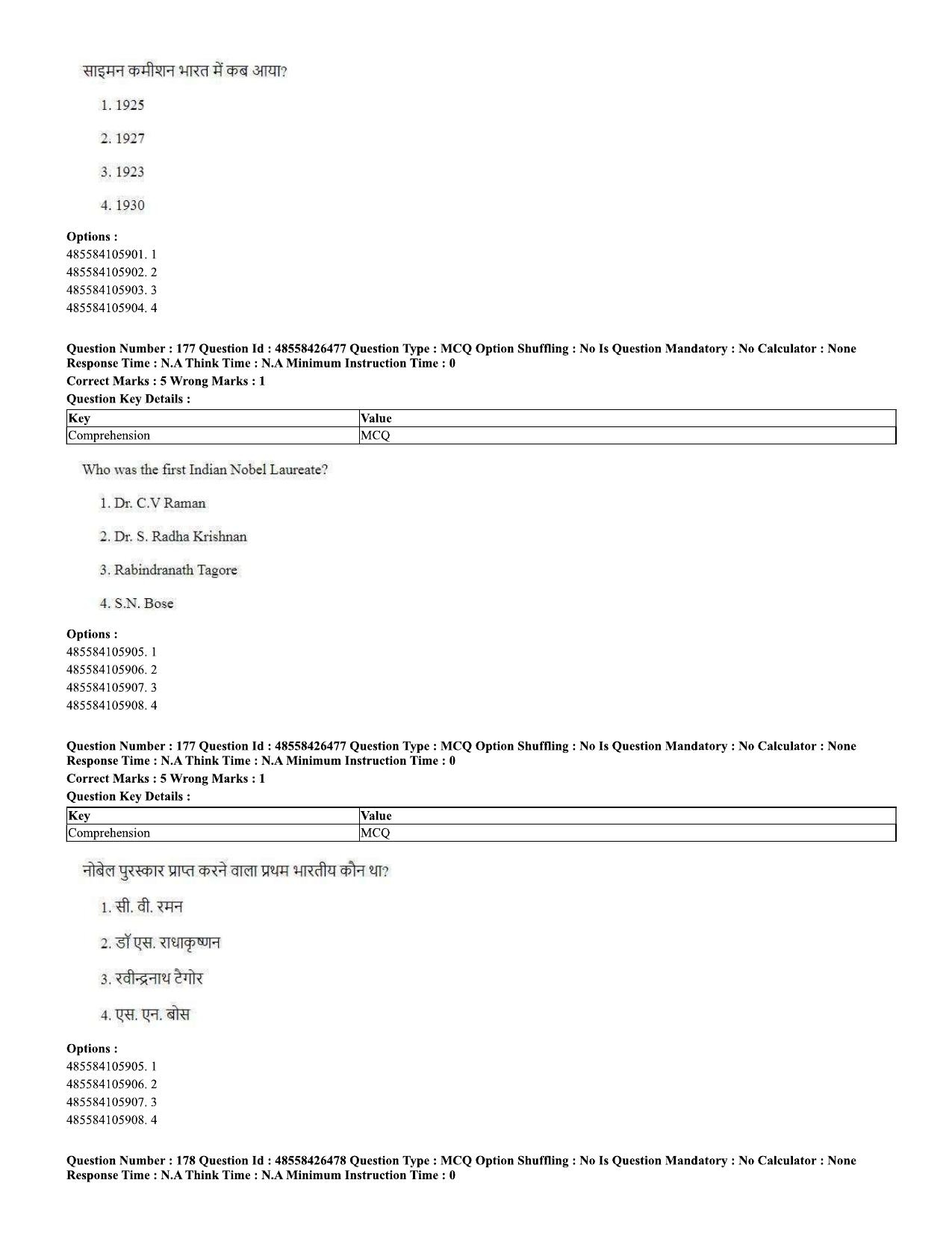 CUET 2023 Domestic Shift 2 Question Paper - 10 June 2023 - Page 123