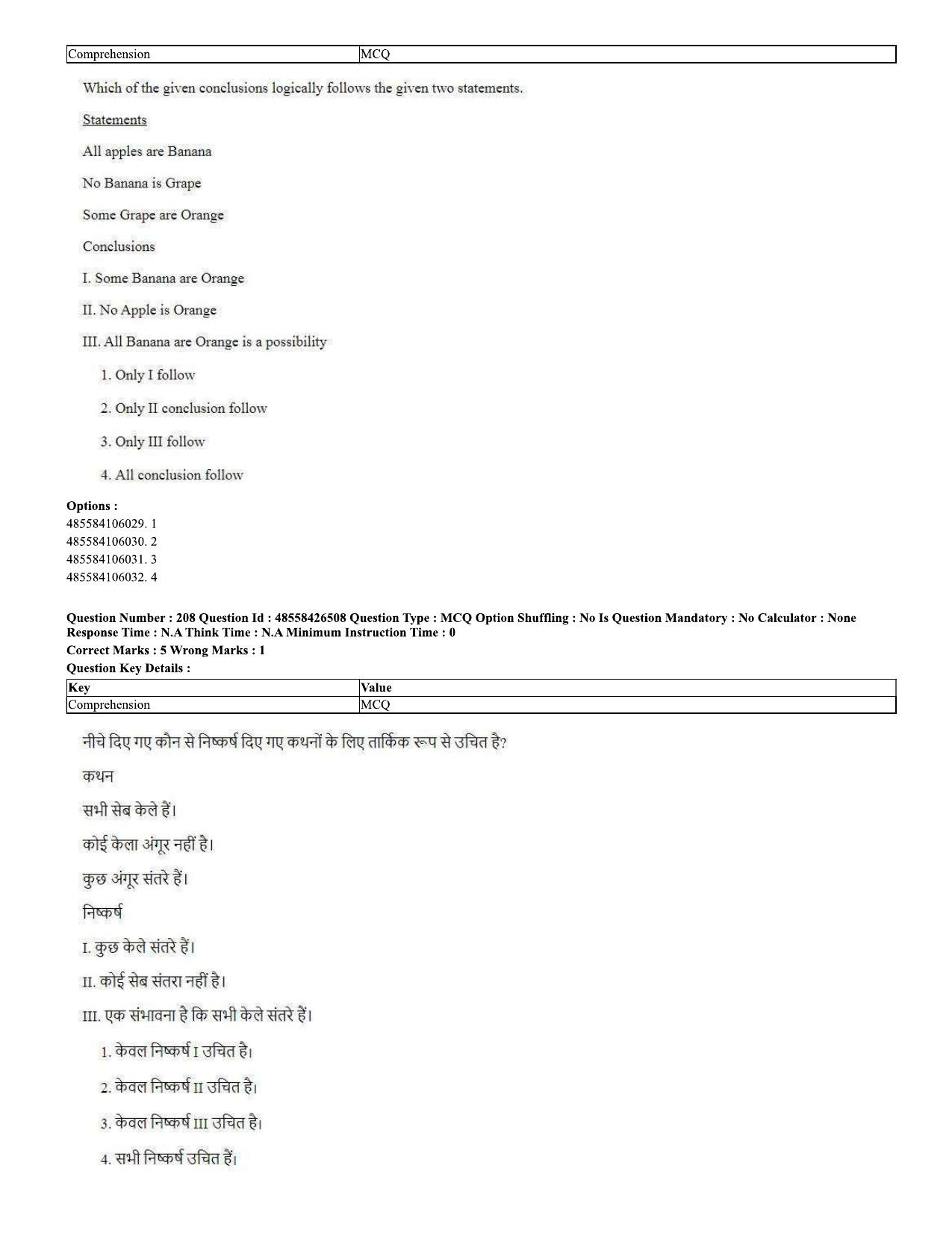 CUET 2023 Domestic Shift 2 Question Paper - 10 June 2023 - Page 151