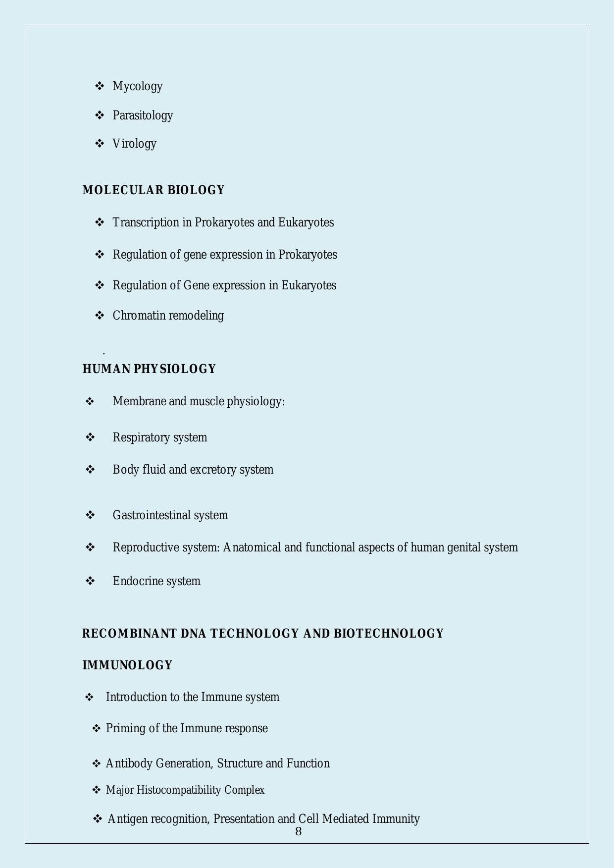 NTA PhD Entrance Exam Biomedical Research Syllabus - Page 3