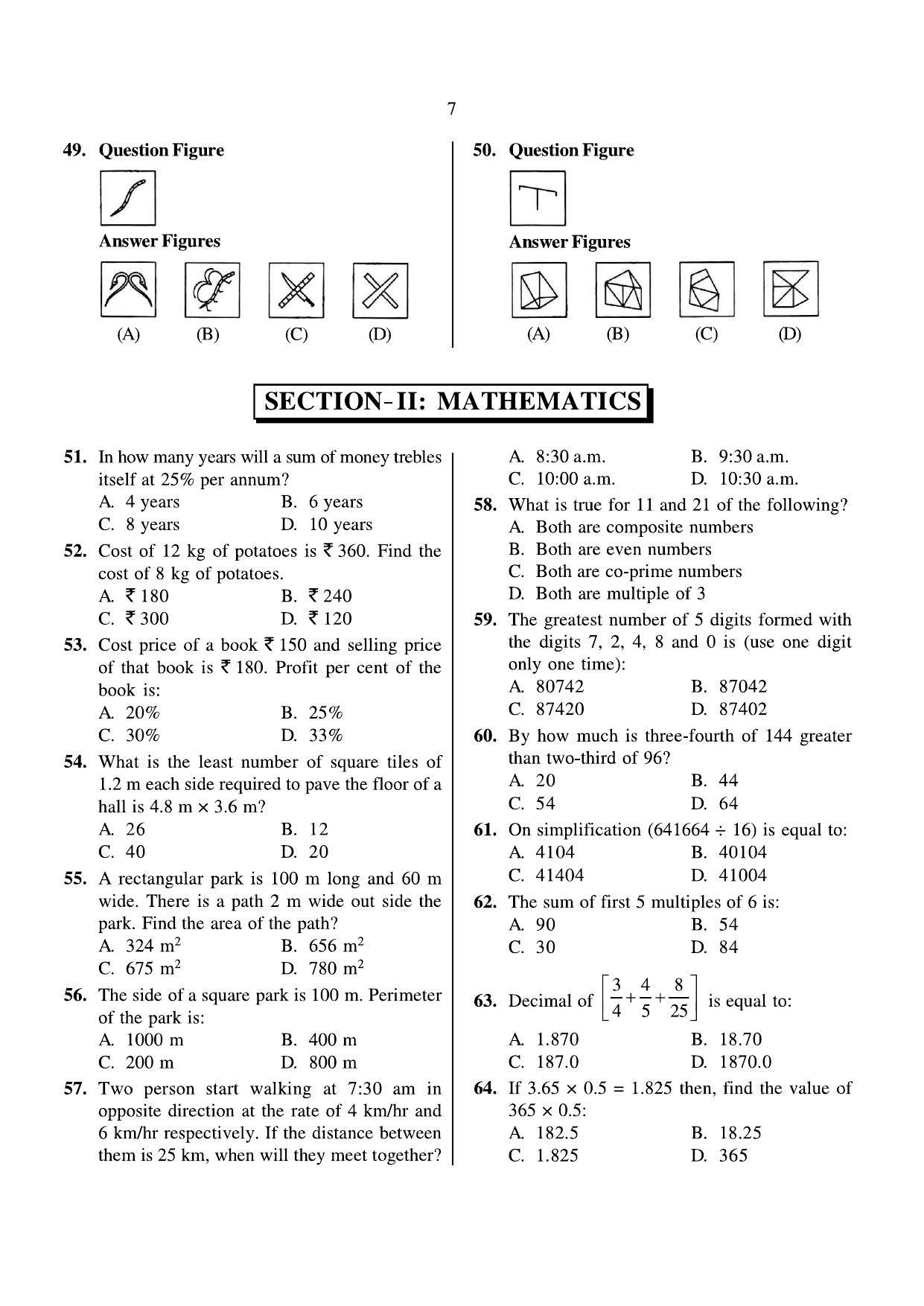 JNVST Class 6 2015 Question Paper with Solutions - Page 7