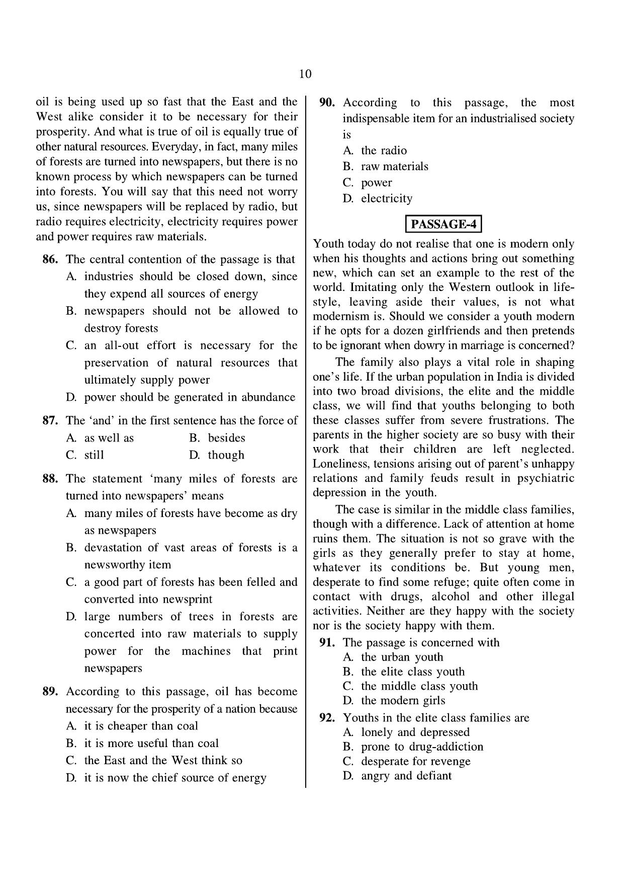 JNVST Class 6 2015 Question Paper with Solutions - Page 10