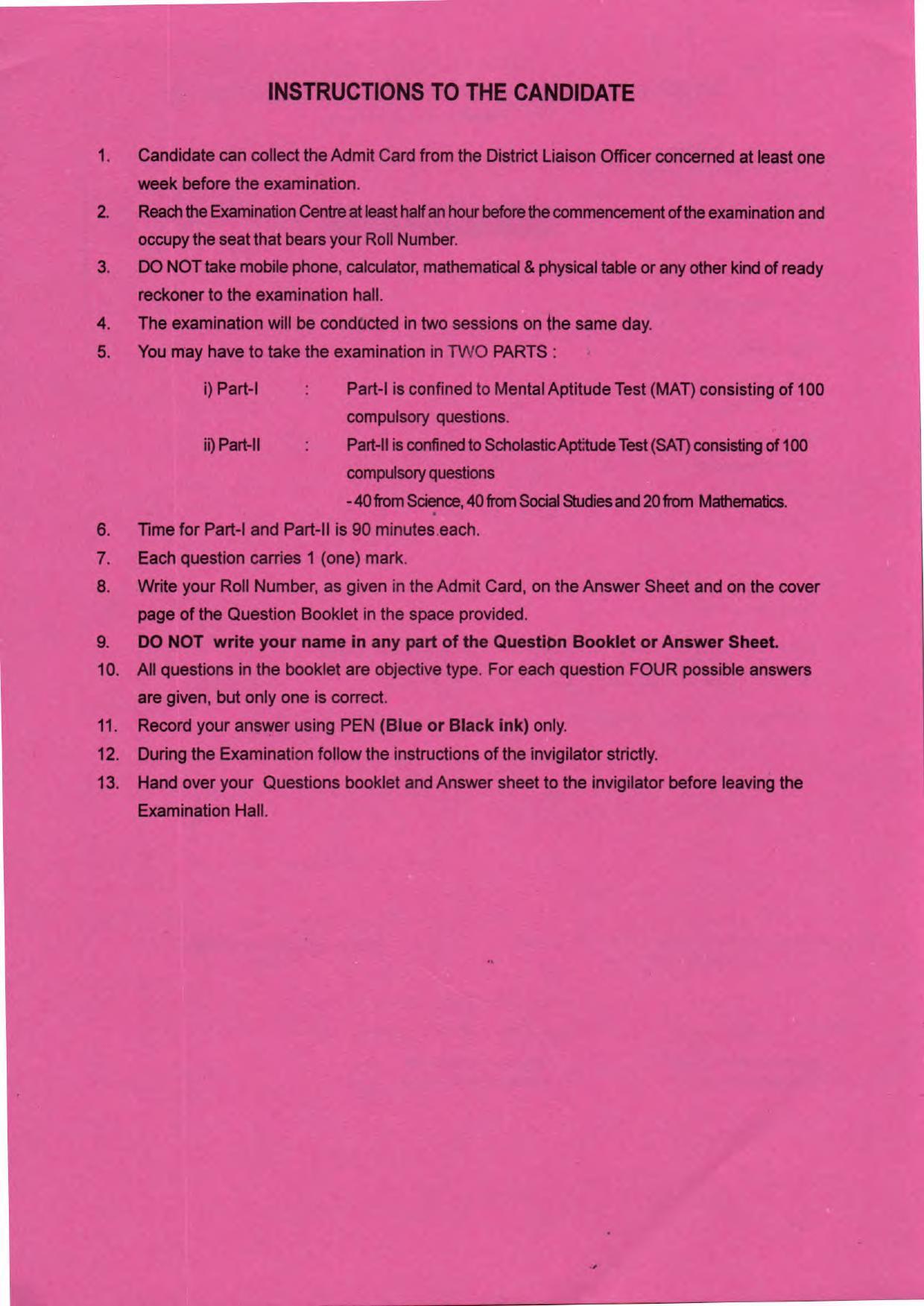 Manipur NMMS Application Form 2023 - Page 4