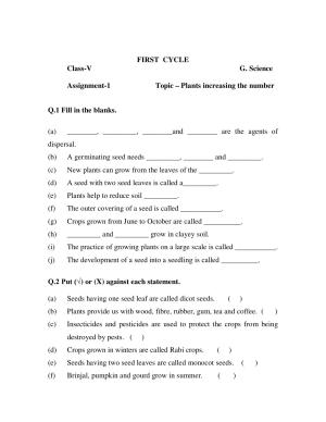 Worksheet for Class 5 Science Assignment 24