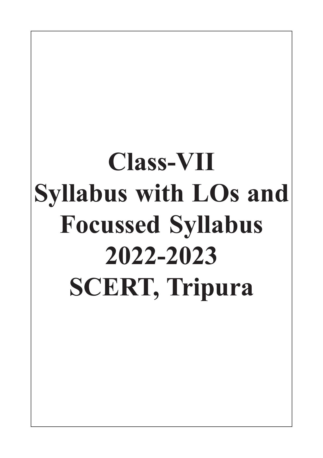 TBSE Class 7 Syllabus - Page 1