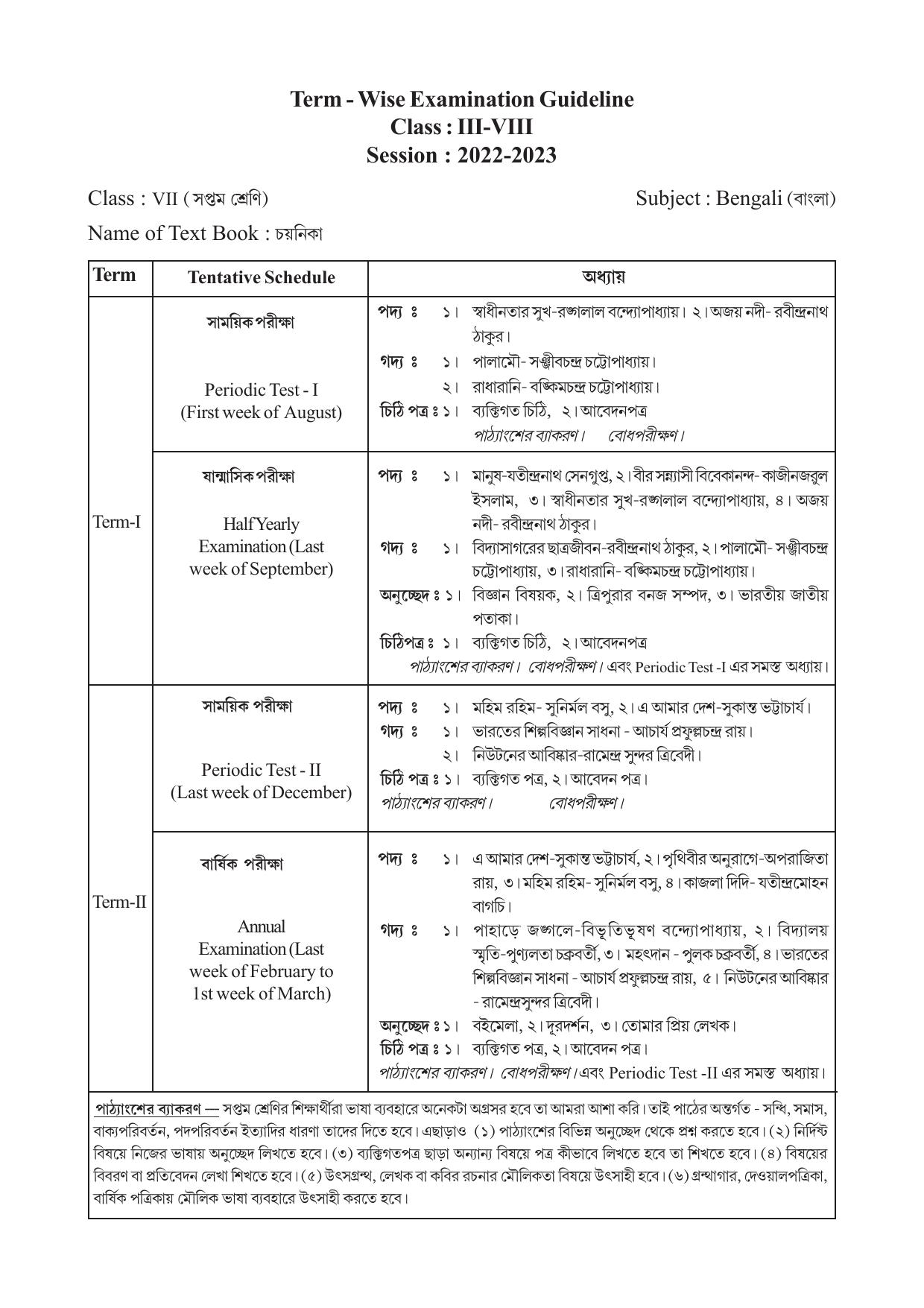 TBSE Class 7 Syllabus - Page 2
