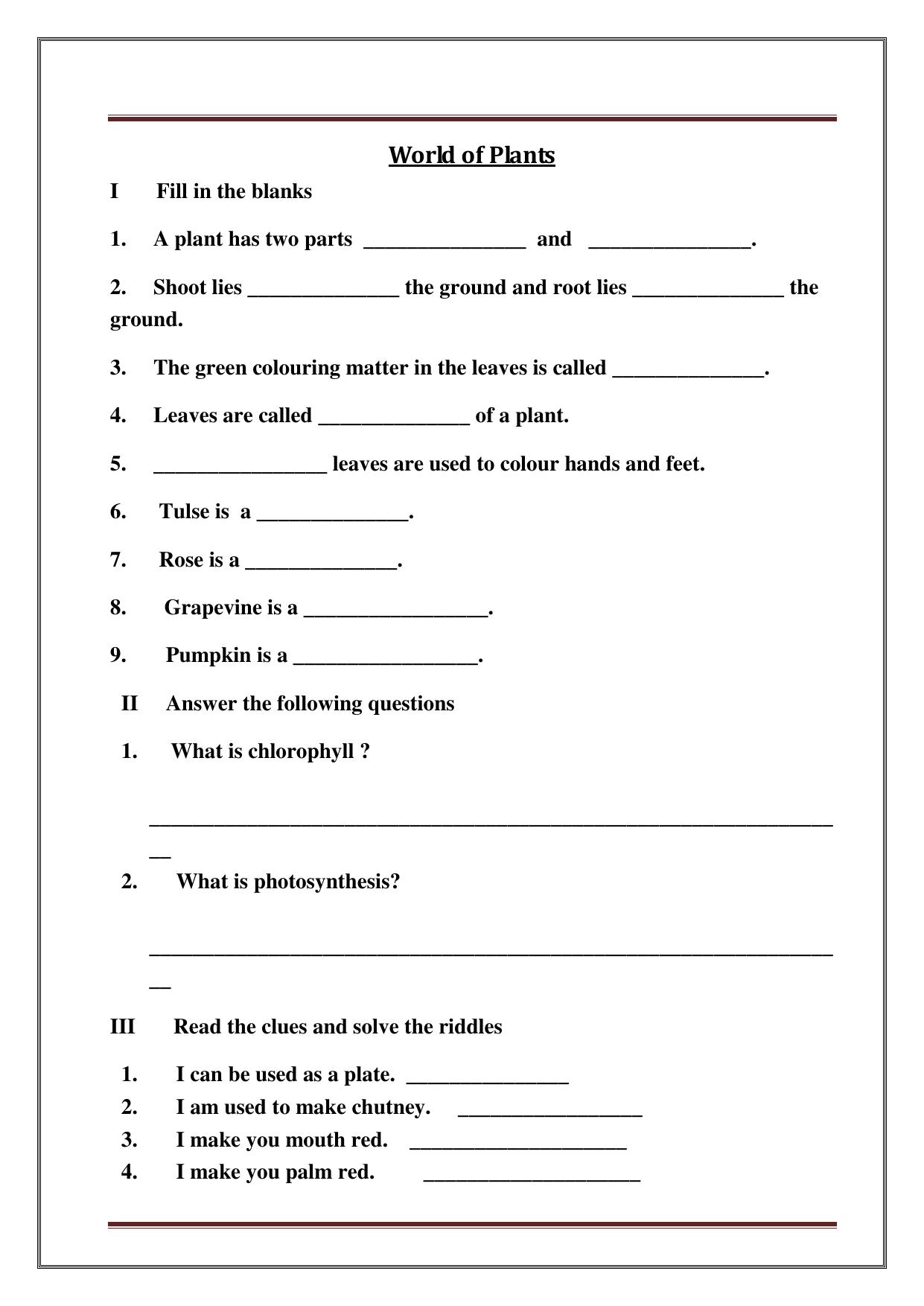 Worksheet for Class 3 Social Science Assignment 10 - Page 4