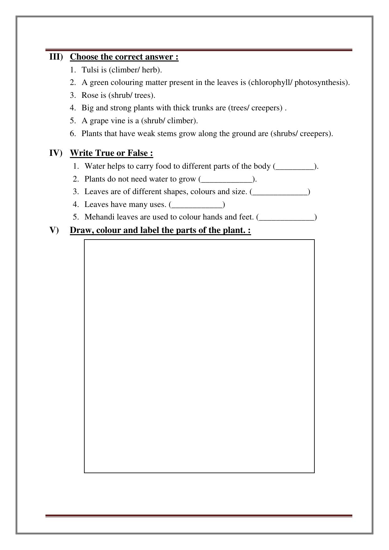 Worksheet for Class 3 Social Science Assignment 10 - Page 6