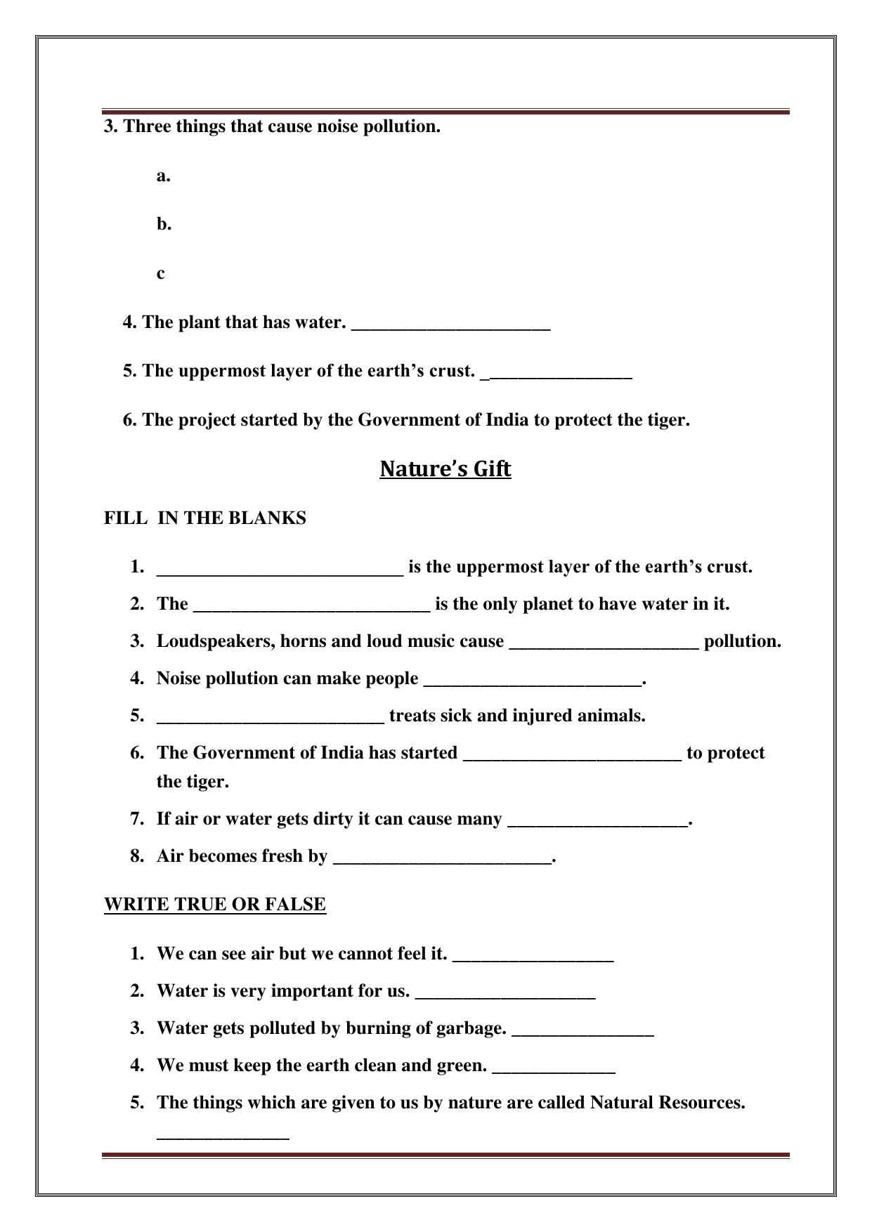 Worksheet for Class 3 Social Science Assignment 10 - Page 29