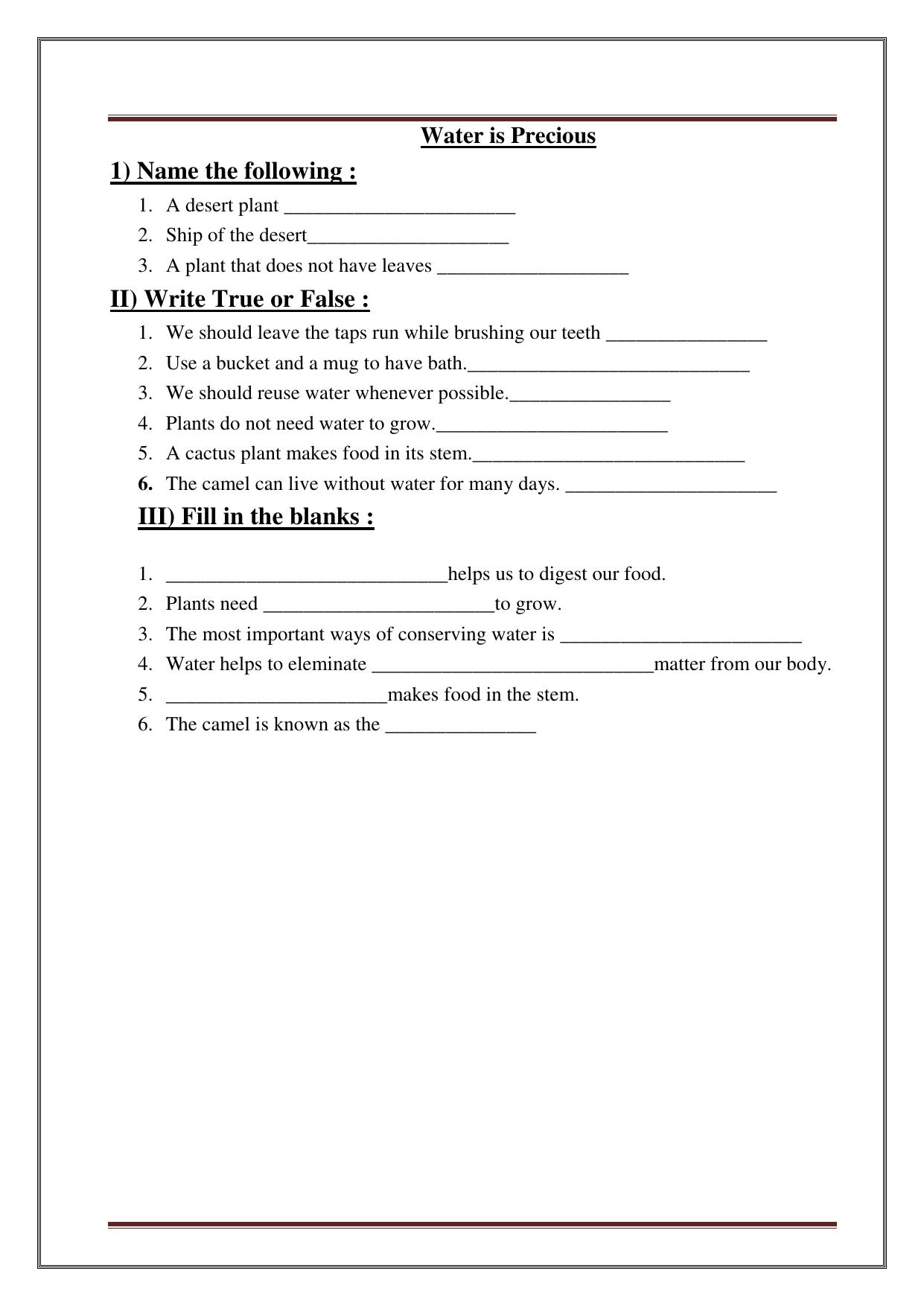 Worksheet for Class 3 Social Science Assignment 10 - Page 32
