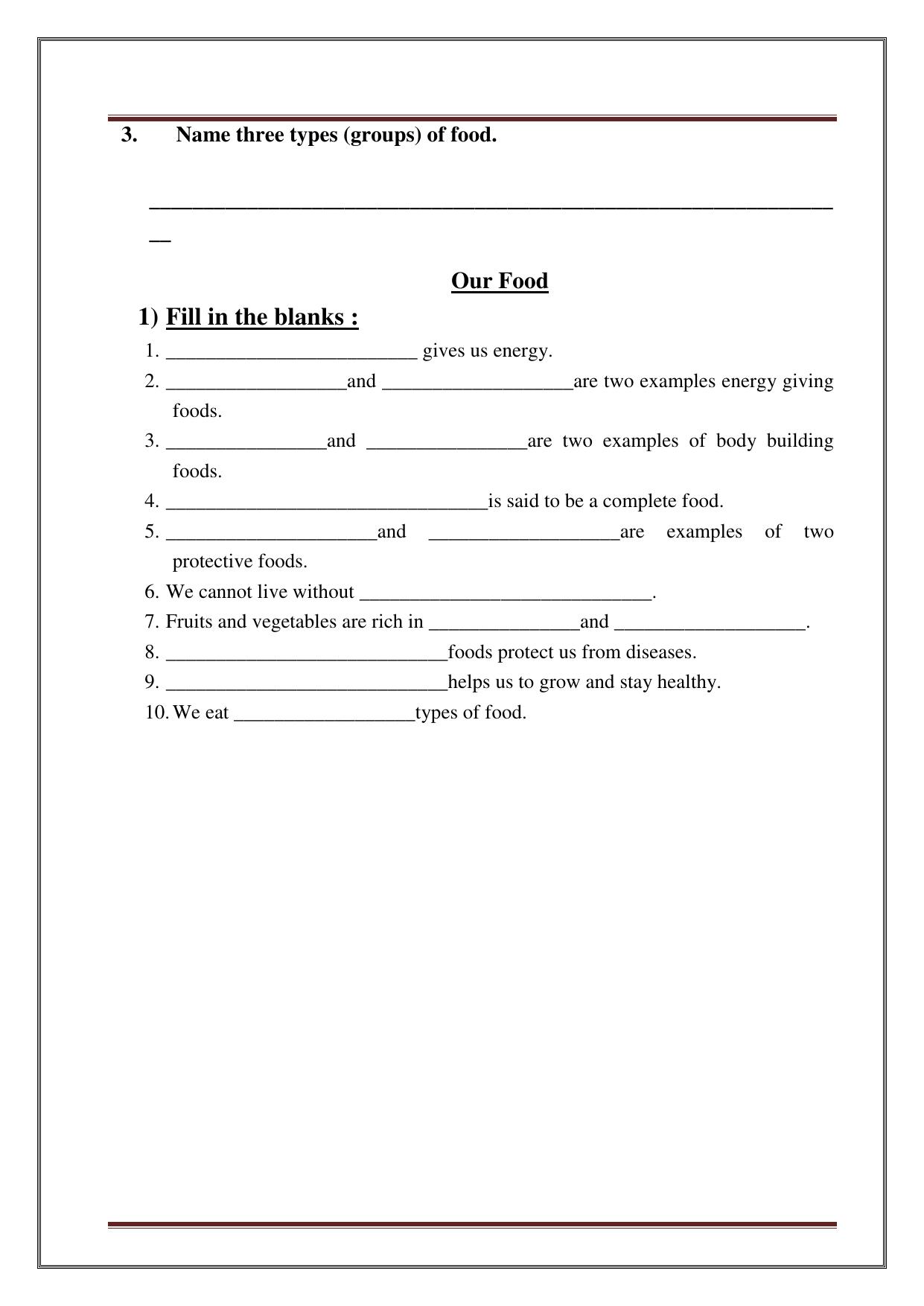 Worksheet for Class 3 Social Science Assignment 10 - Page 34