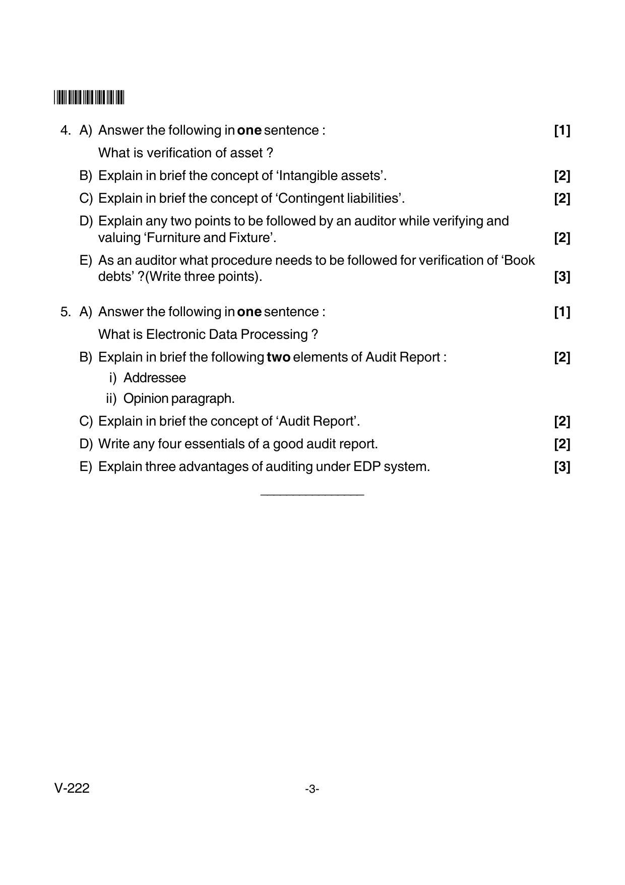 Goa Board Class 12 Accountancy  Voc 222 New Pattern (March 2018) Question Paper - Page 3