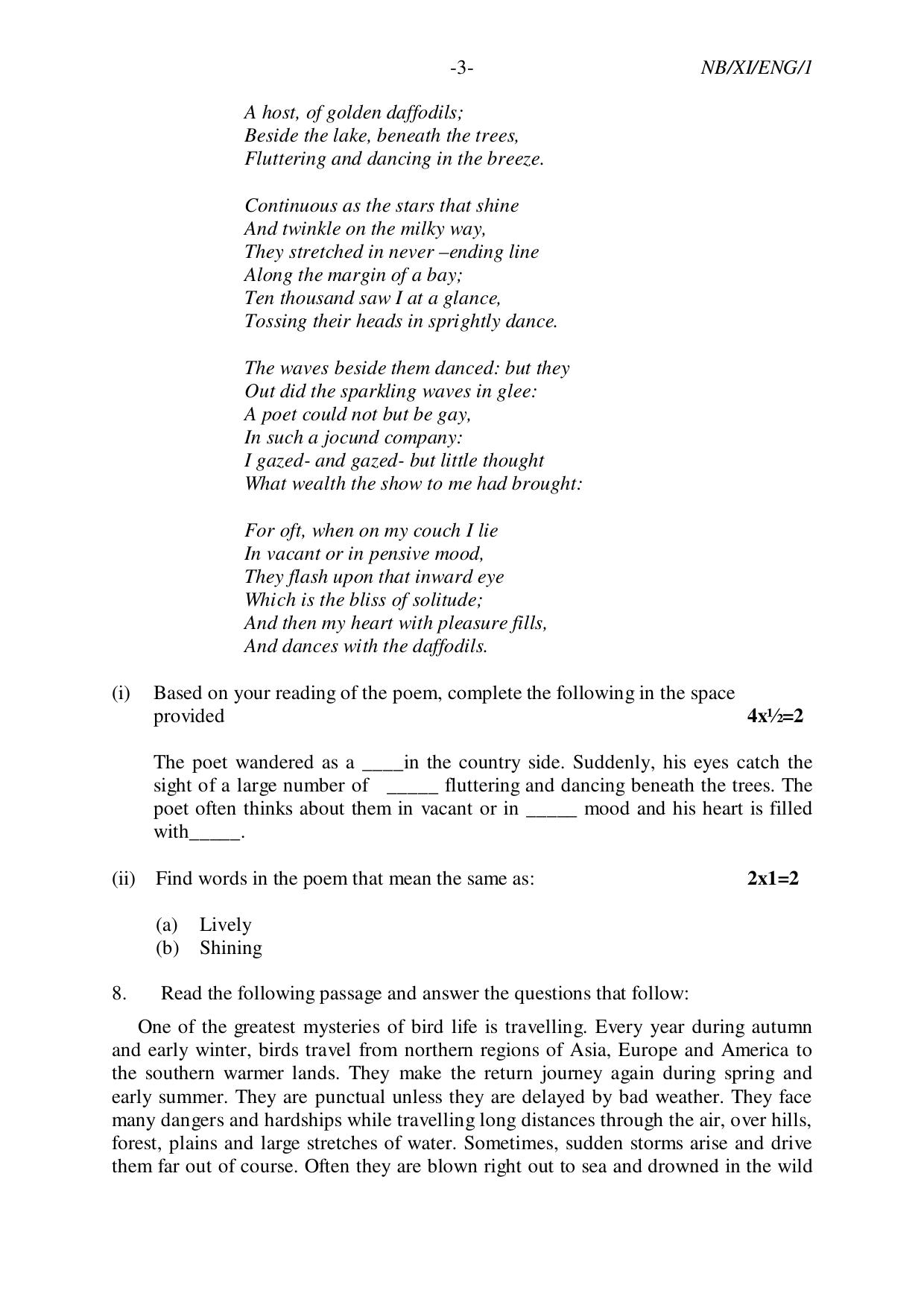 Nagaland Board NBSE 2023 Class 11 Question Paper (All Subjects) - Page 3