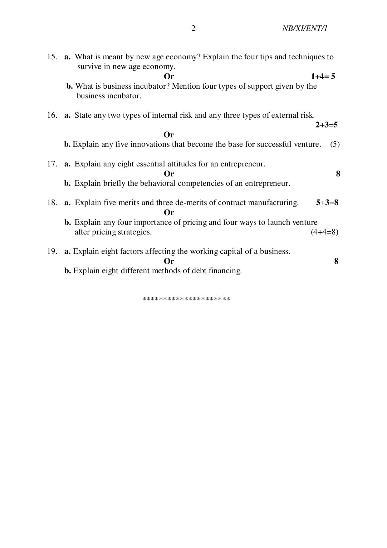 Nagaland Board NBSE 2023 Class 11 Question Paper (All Subjects) - Page 11