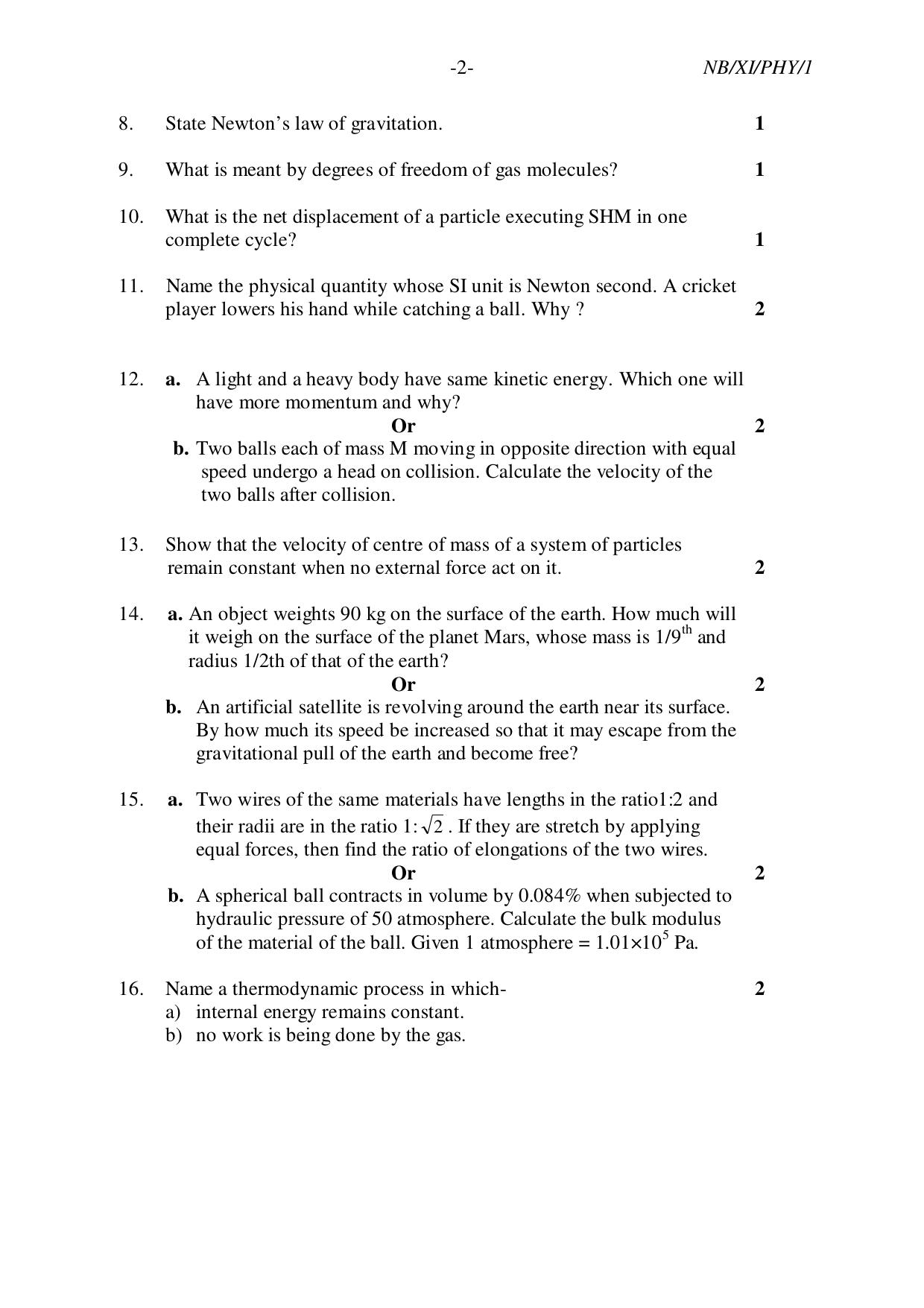 Nagaland Board NBSE 2023 Class 11 Question Paper (All Subjects) - Page 28