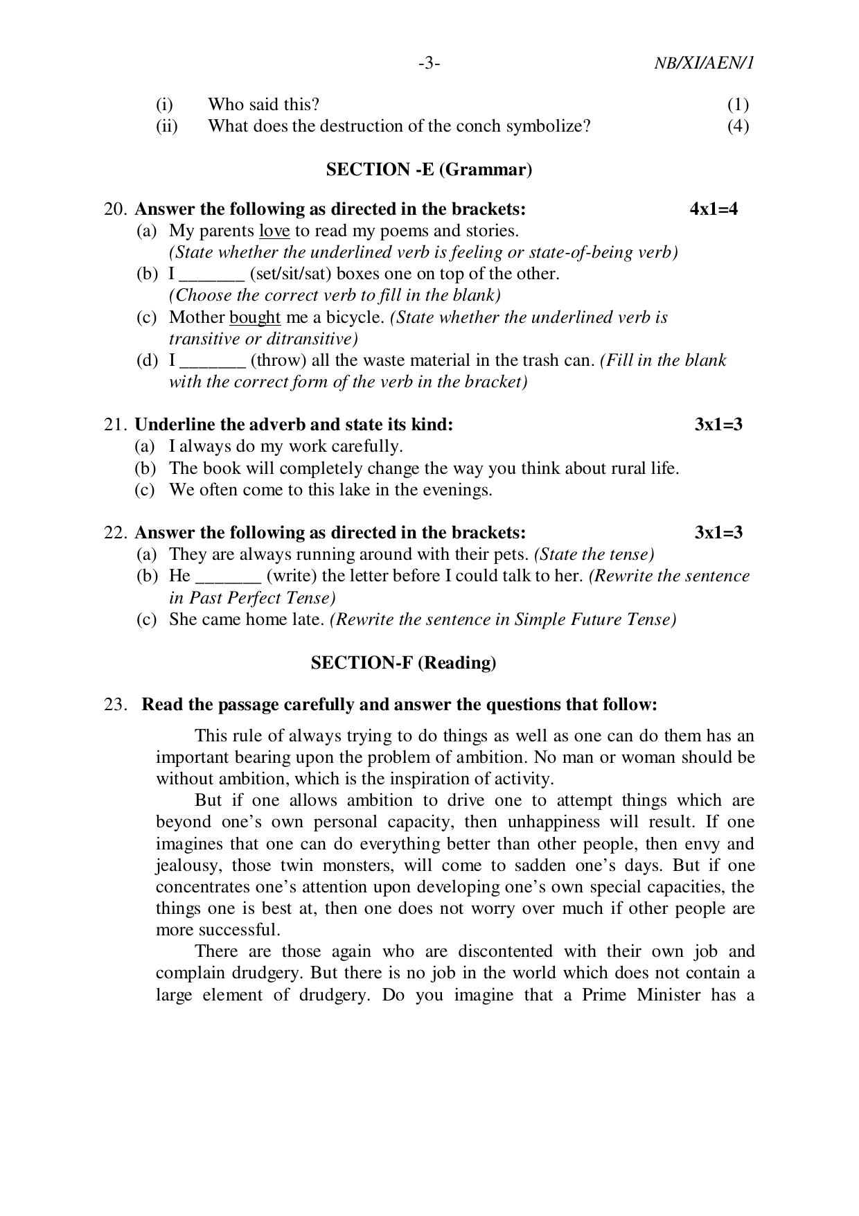 Nagaland Board NBSE 2023 Class 11 Question Paper (All Subjects) - Page 33