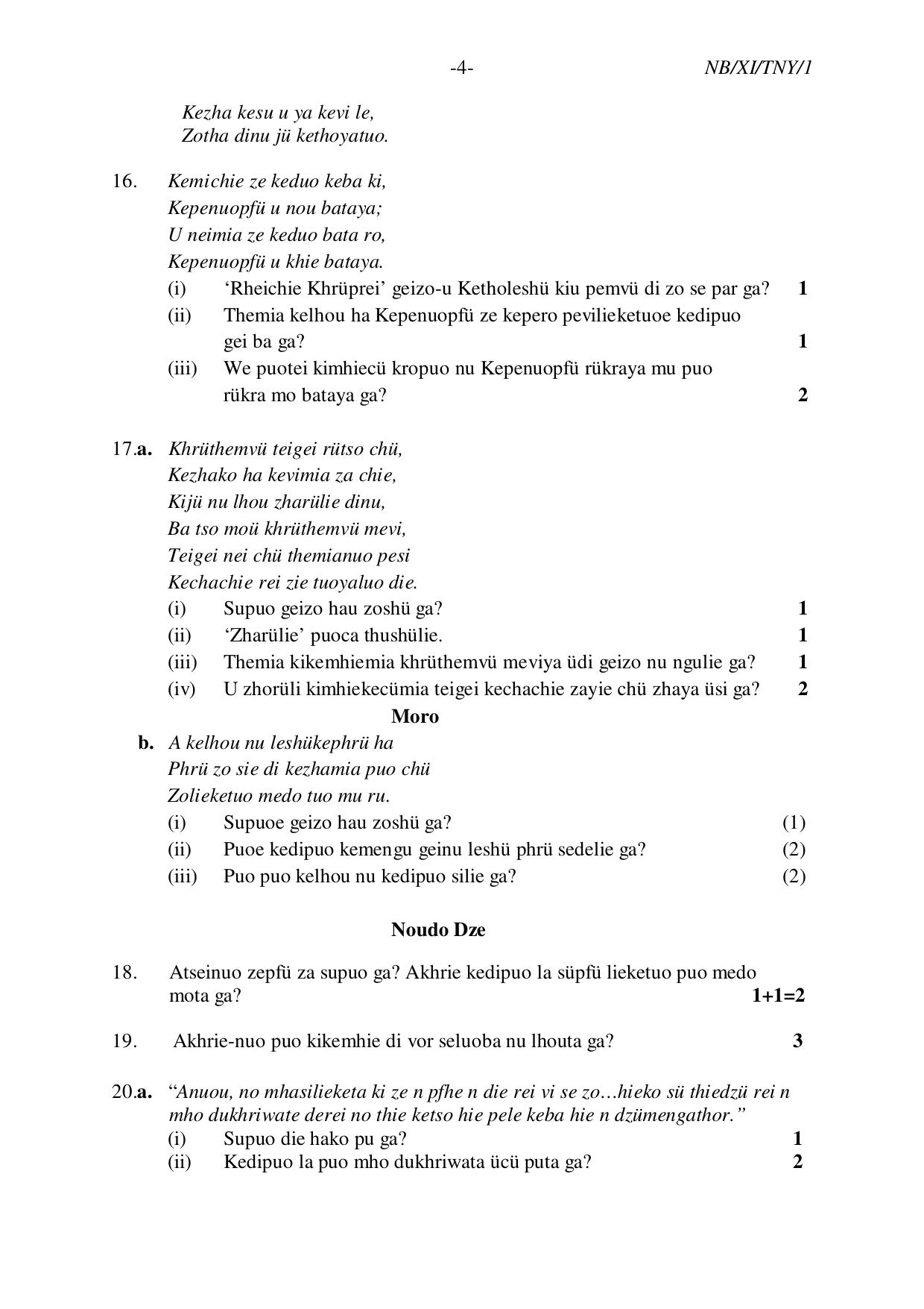 Nagaland Board NBSE 2023 Class 11 Question Paper (All Subjects) - Page 46