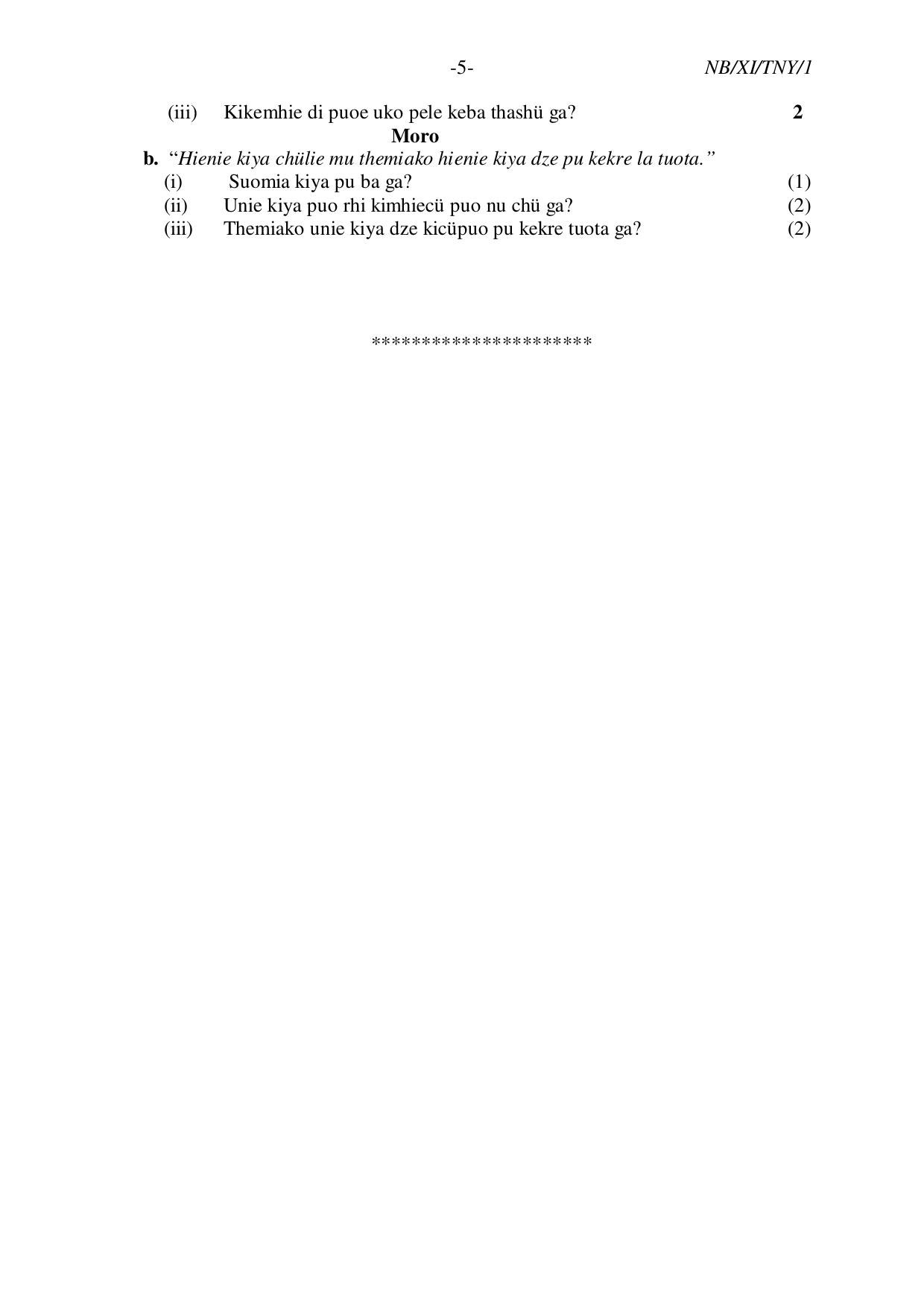 Nagaland Board NBSE 2023 Class 11 Question Paper (All Subjects) - Page 47