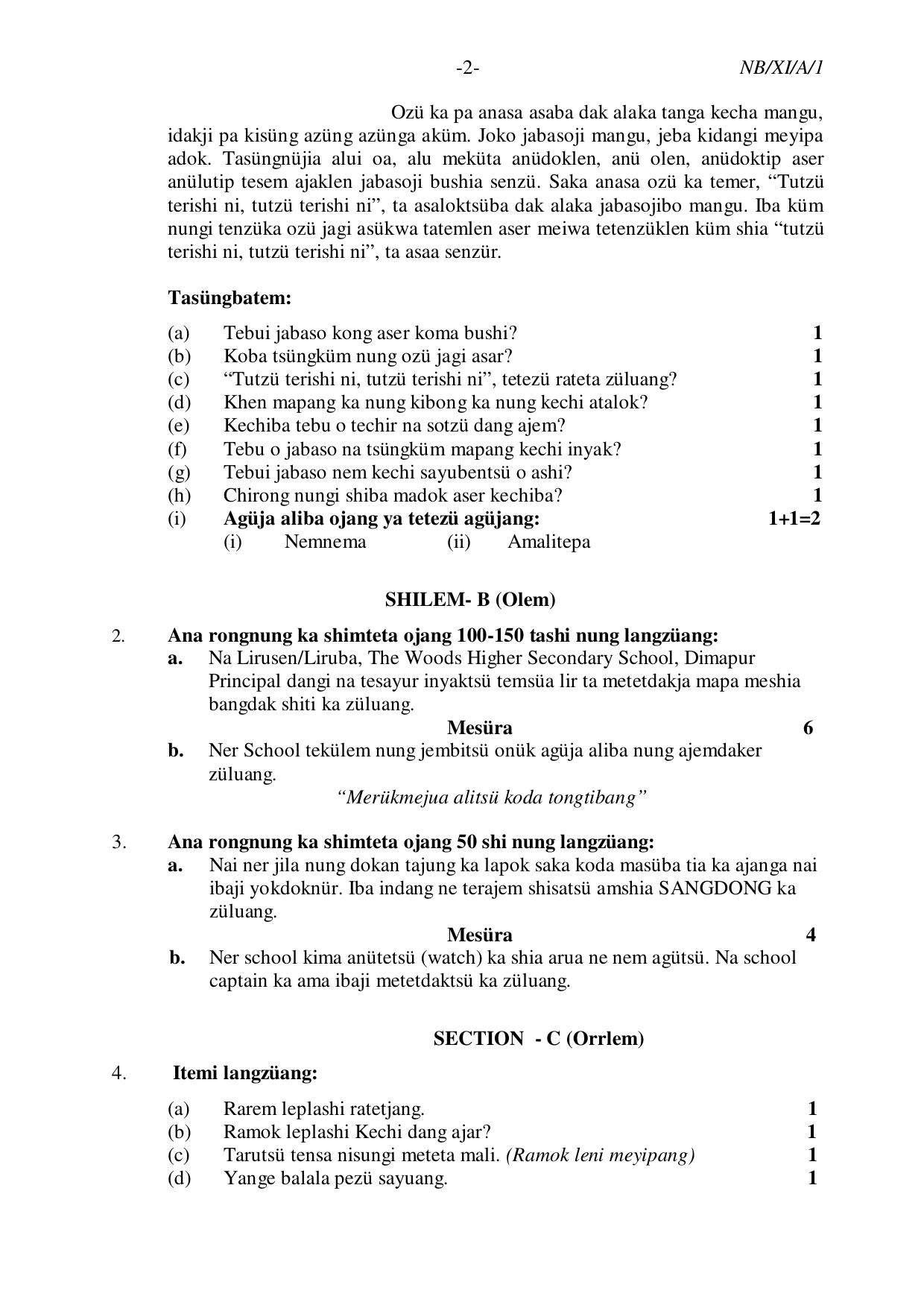 Nagaland Board NBSE 2023 Class 11 Question Paper (All Subjects) - Page 53