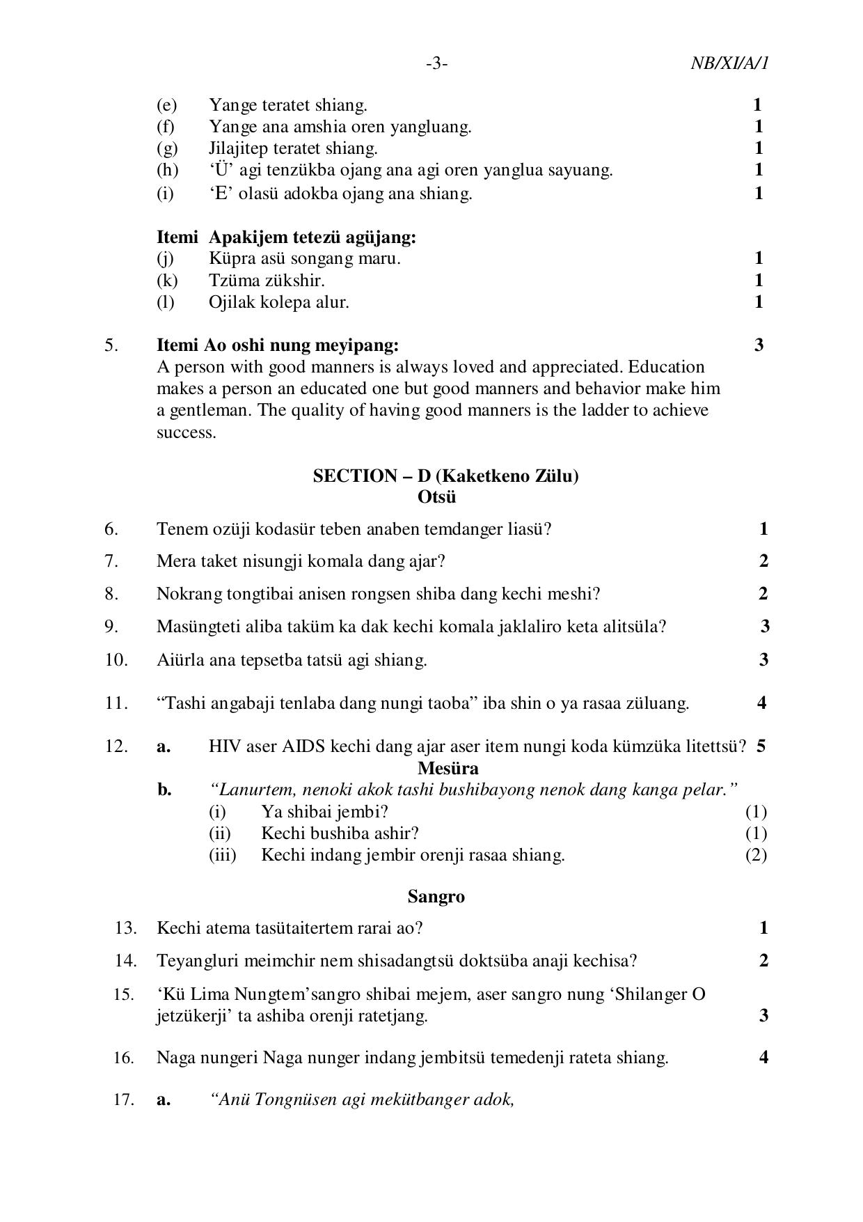 Nagaland Board NBSE 2023 Class 11 Question Paper (All Subjects) - Page 54