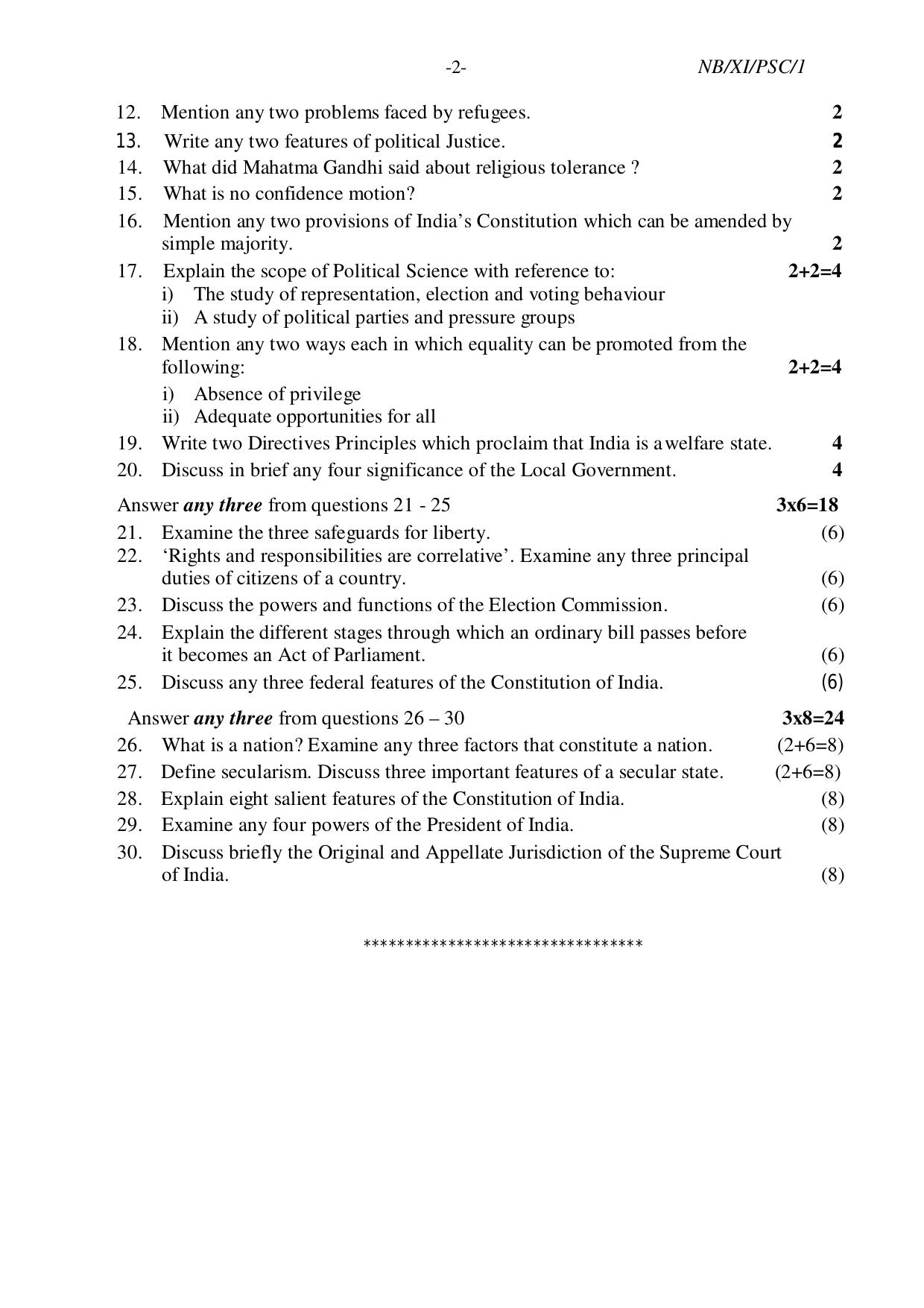 Nagaland Board NBSE 2023 Class 11 Question Paper (All Subjects) - Page 65
