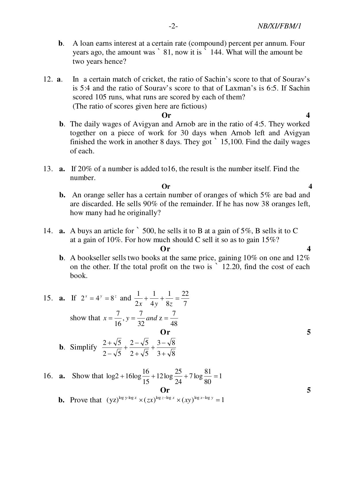 Nagaland Board NBSE 2023 Class 11 Question Paper (All Subjects) - Page 71
