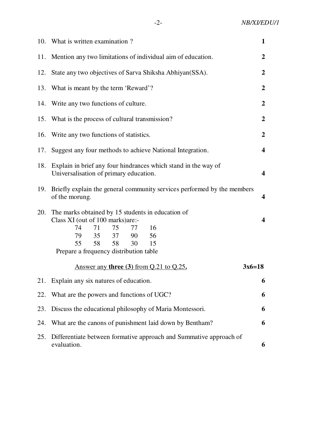 Nagaland Board NBSE 2023 Class 11 Question Paper (All Subjects) - Page 74