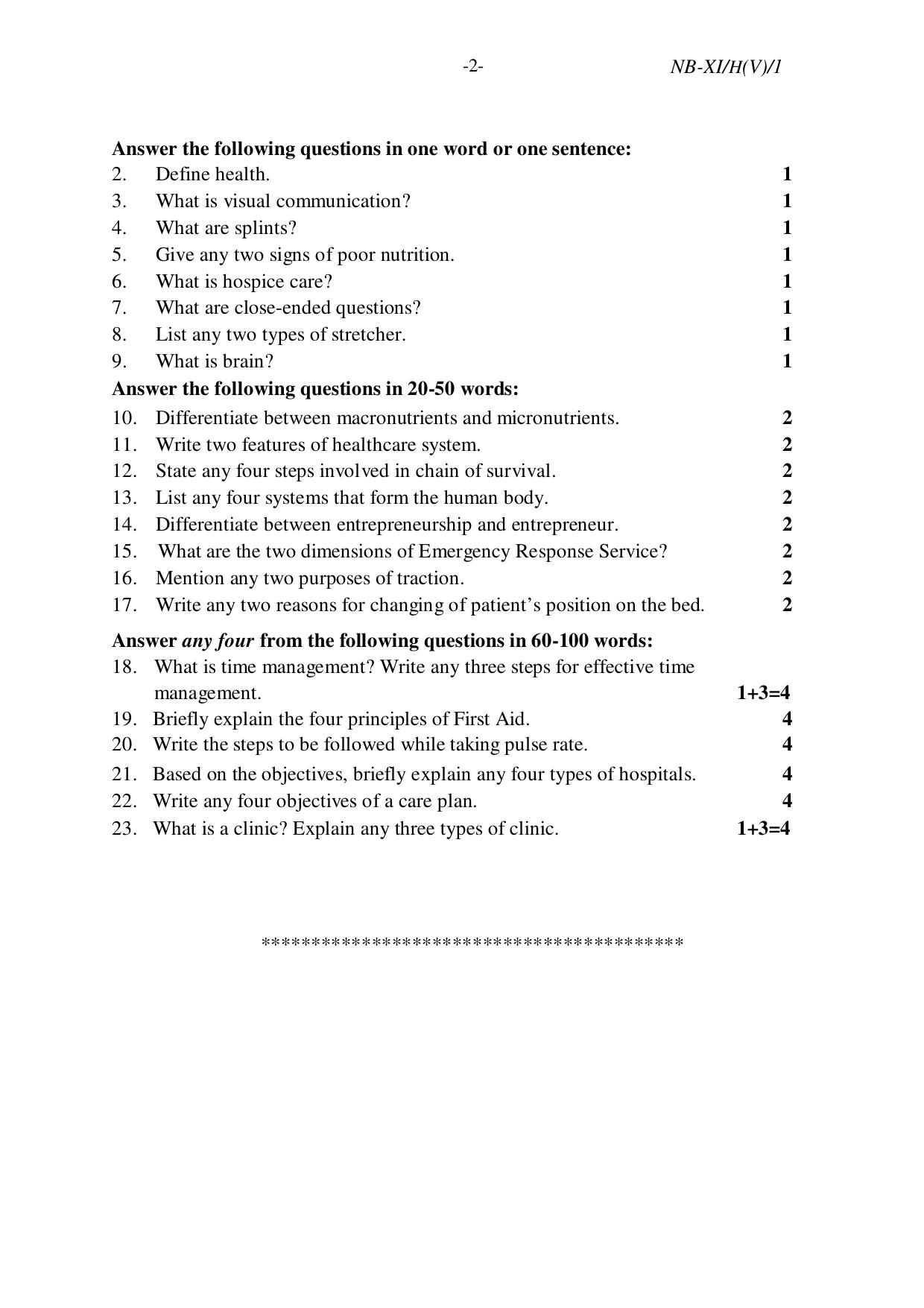Nagaland Board NBSE 2023 Class 11 Question Paper (All Subjects) - Page 106