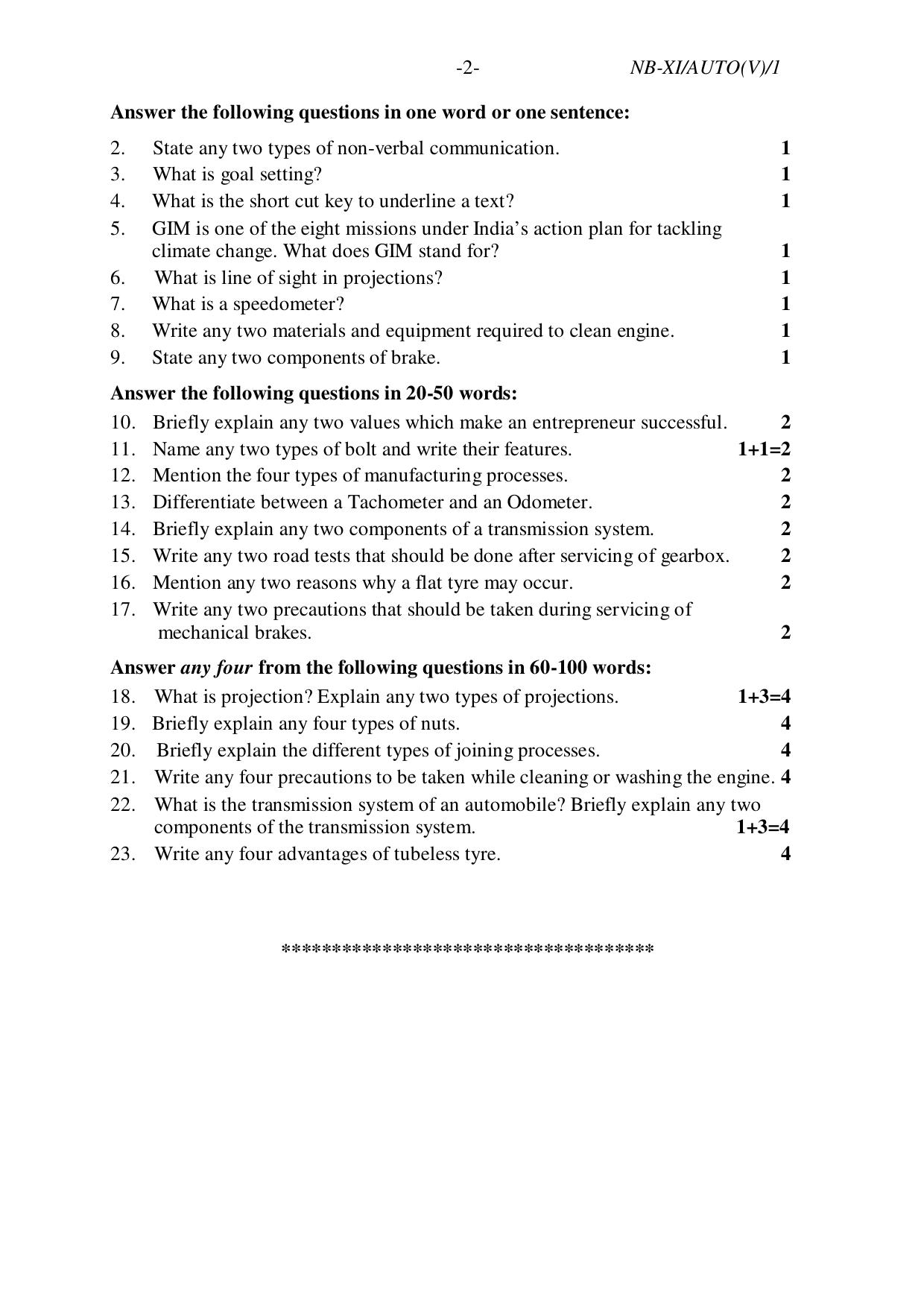 Nagaland Board NBSE 2023 Class 11 Question Paper (All Subjects) - Page 114