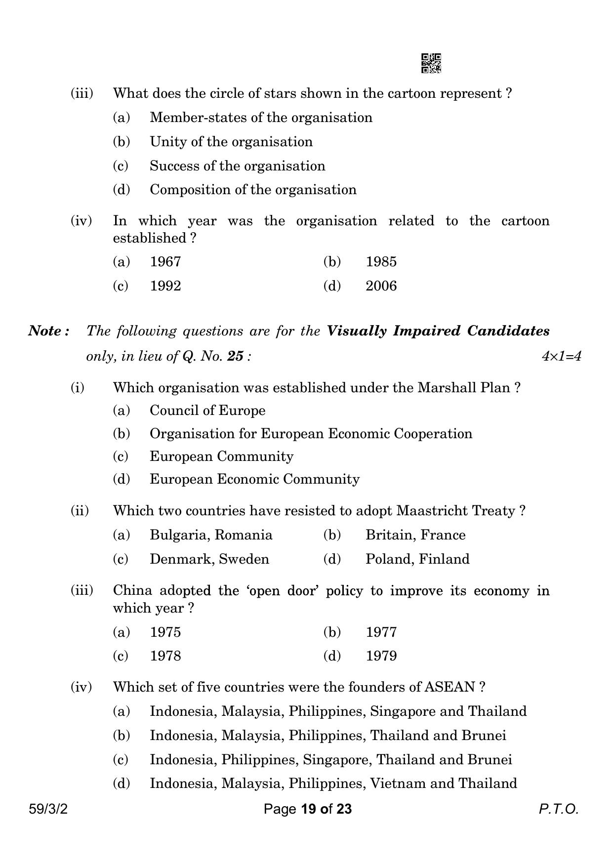 CBSE Class 12 59-3-2 Political Science 2023 Question Paper - Page 19