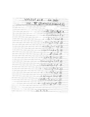 Worksheet for Class 5 Urdu Assignment 8