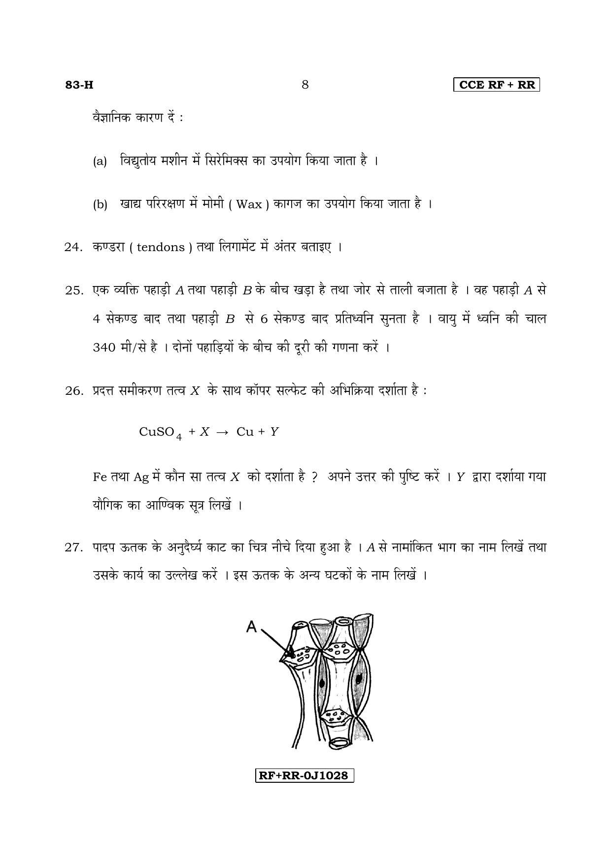 Karnataka SSLC Science (HINDI Medium) - 83-H CCE RF_RR_s1 April 2017 Question Paper - Page 8