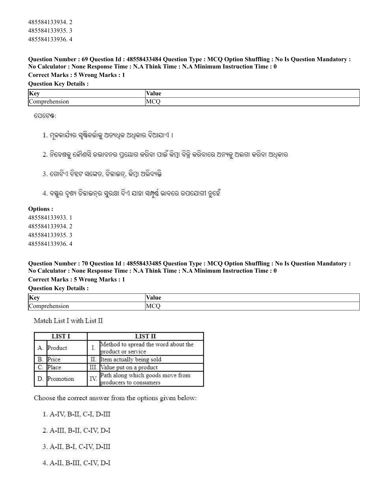 CUET 2023 English Odia Shift 1 Question Papers - 18 June 2023 - Page 57