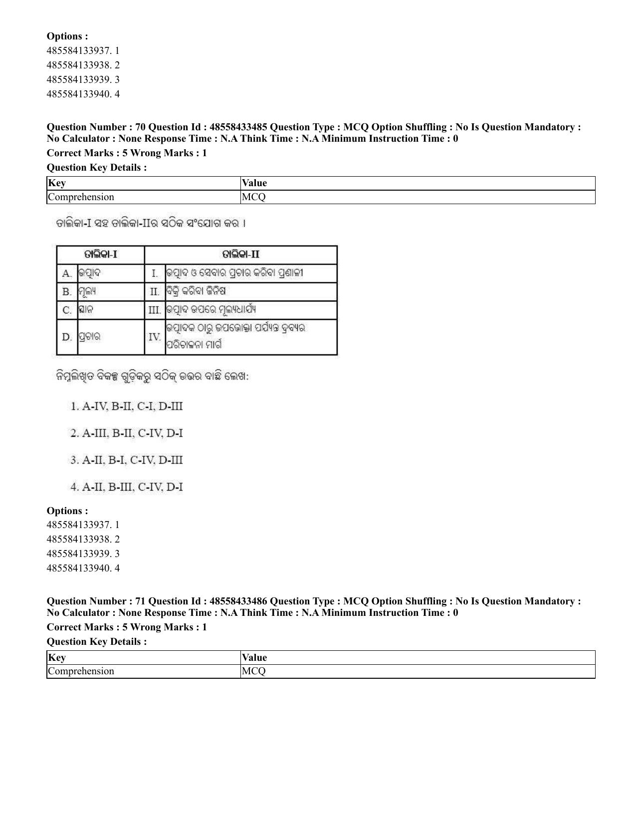 CUET 2023 English Odia Shift 1 Question Papers - 18 June 2023 - Page 58