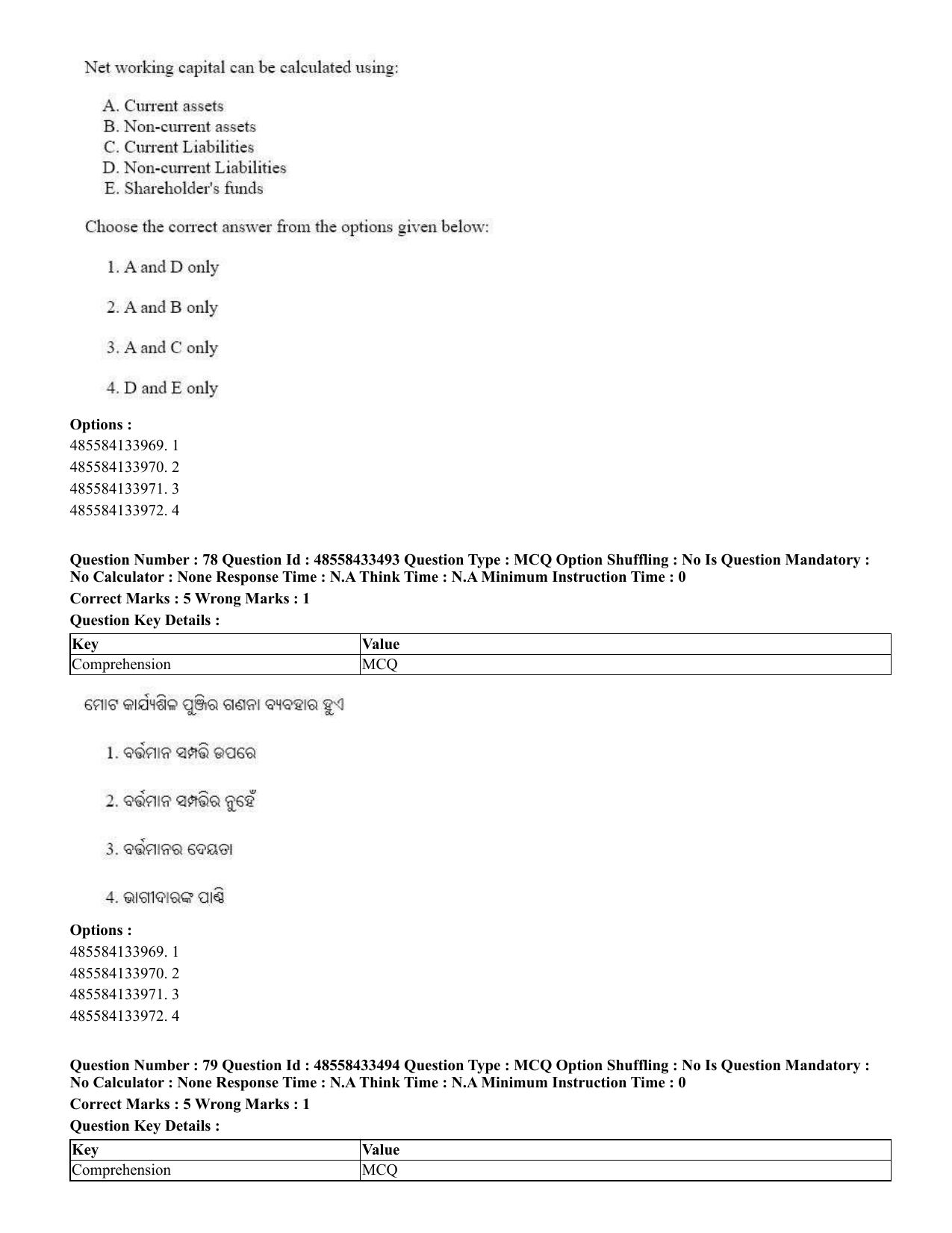 CUET 2023 English Odia Shift 1 Question Papers - 18 June 2023 - Page 66
