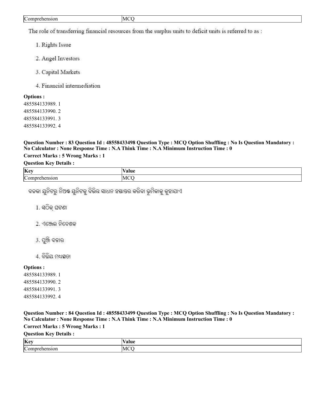 CUET 2023 English Odia Shift 1 Question Papers - 18 June 2023 - Page 71