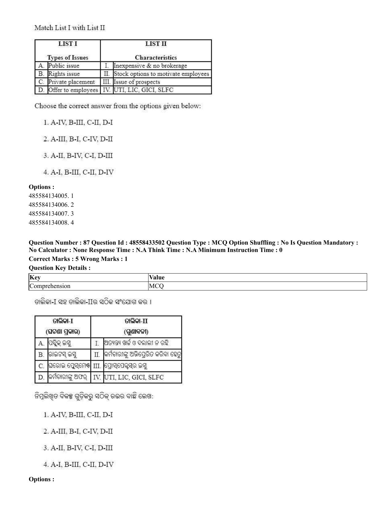 CUET 2023 English Odia Shift 1 Question Papers - 18 June 2023 - Page 75