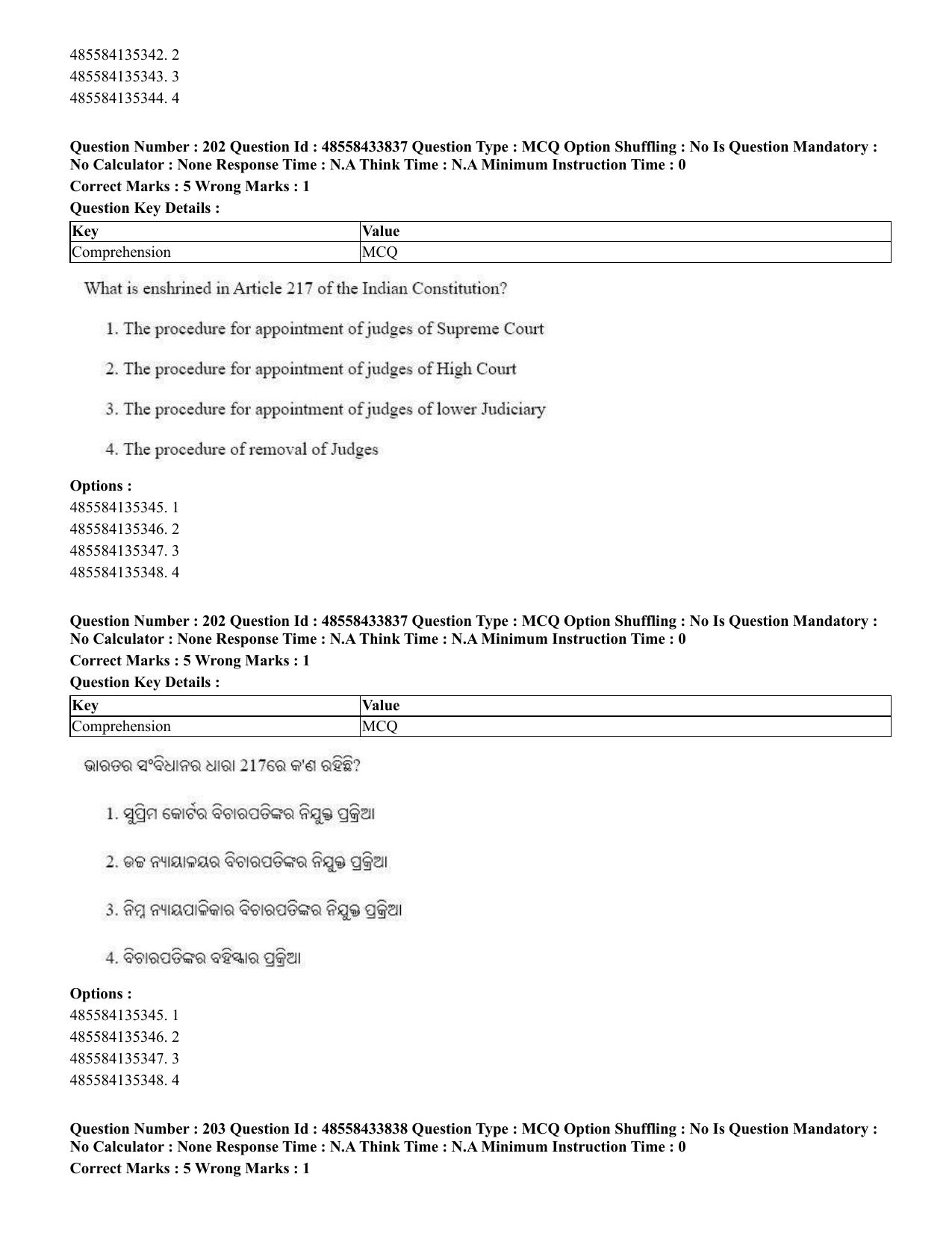 CUET 2023 English Odia Shift 1 Question Papers - 18 June 2023 - Page 160