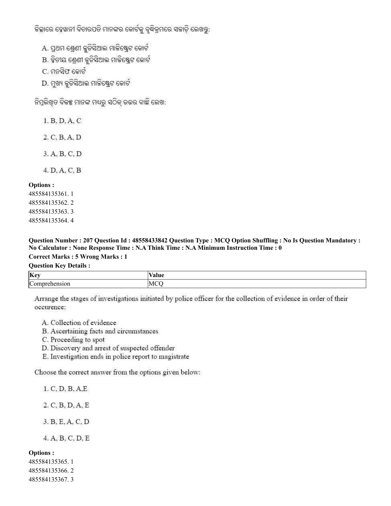 CUET 2023 English Odia Shift 1 Question Papers - 18 June 2023 - Page 165
