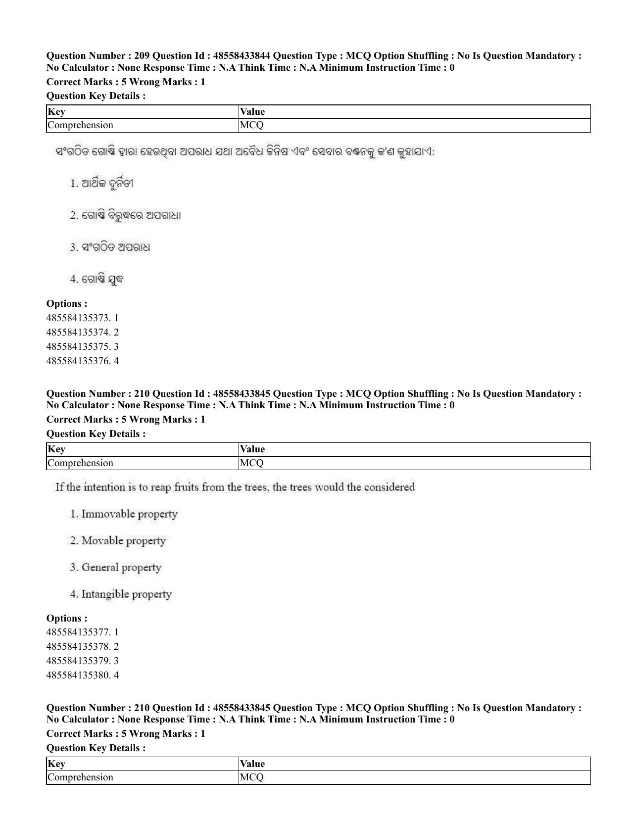 CUET 2023 English Odia Shift 1 Question Papers - 18 June 2023 - Page 168