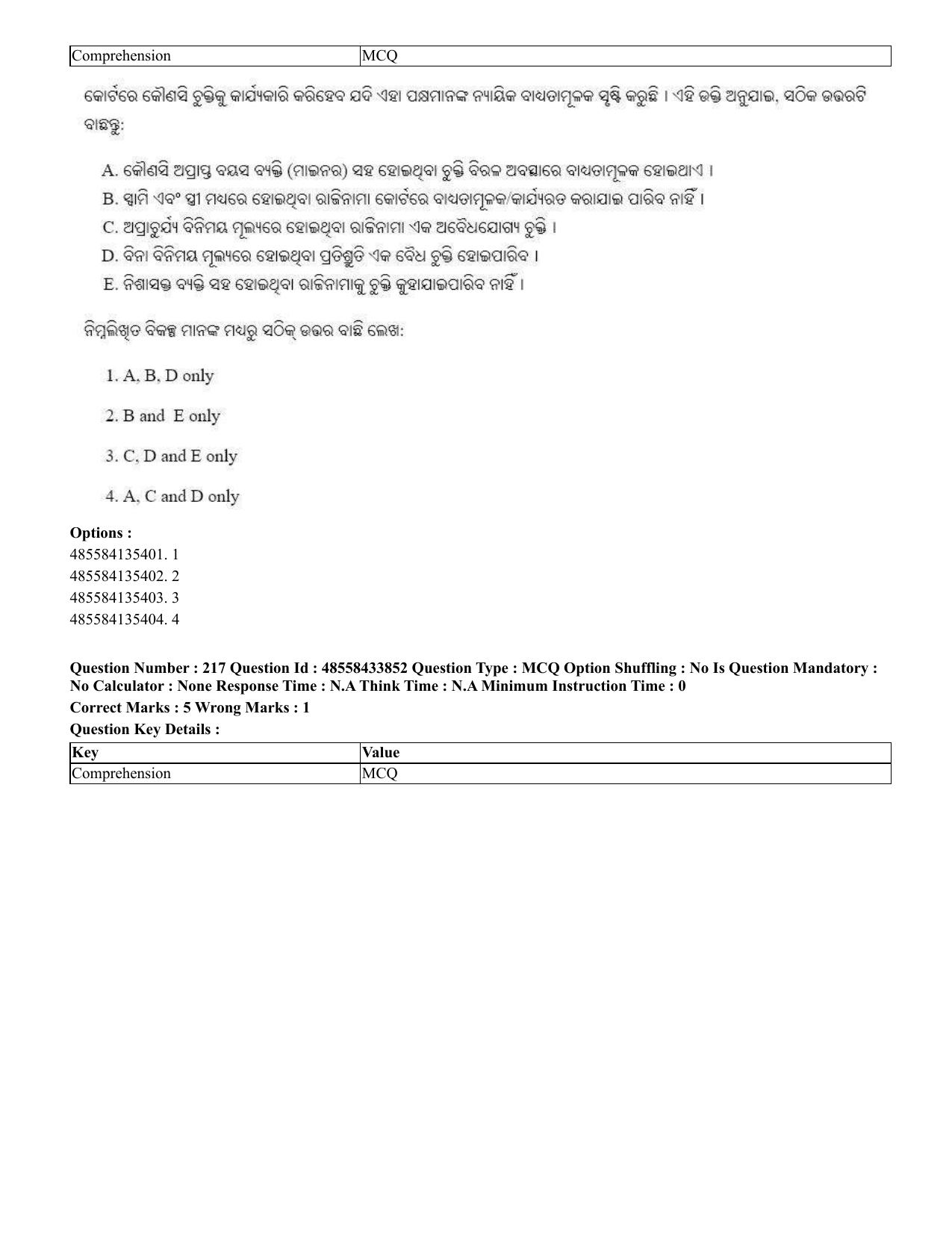 CUET 2023 English Odia Shift 1 Question Papers - 18 June 2023 - Page 175