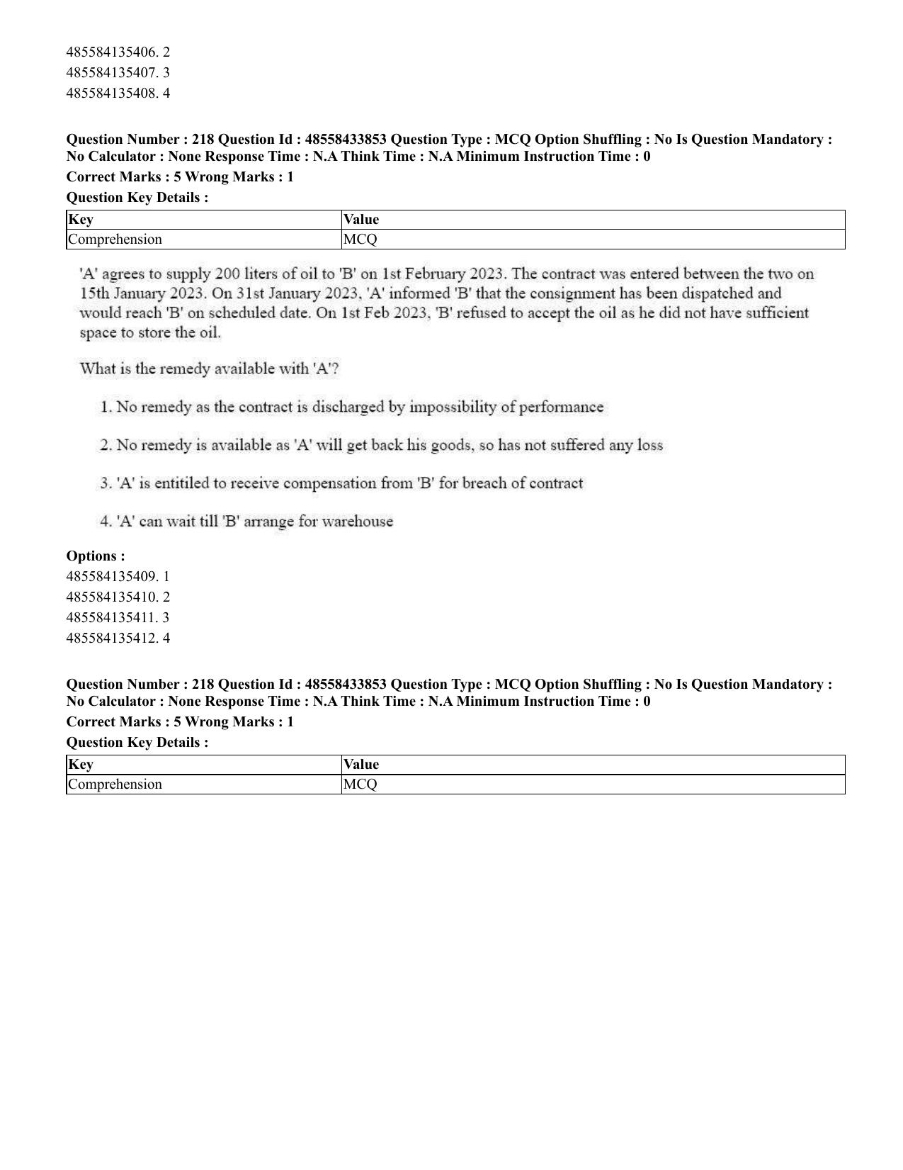 CUET 2023 English Odia Shift 1 Question Papers - 18 June 2023 - Page 177