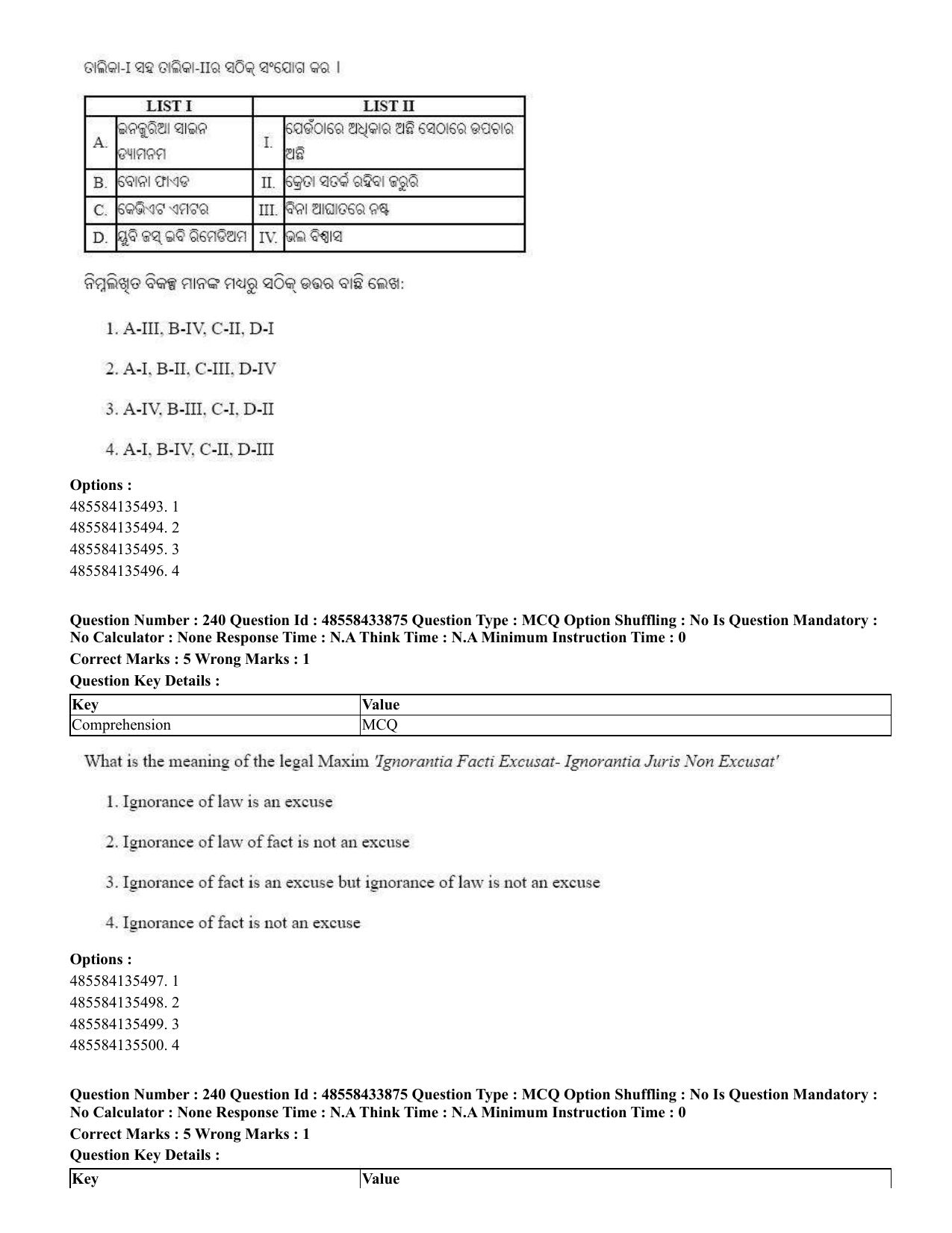 CUET 2023 English Odia Shift 1 Question Papers - 18 June 2023 - Page 200
