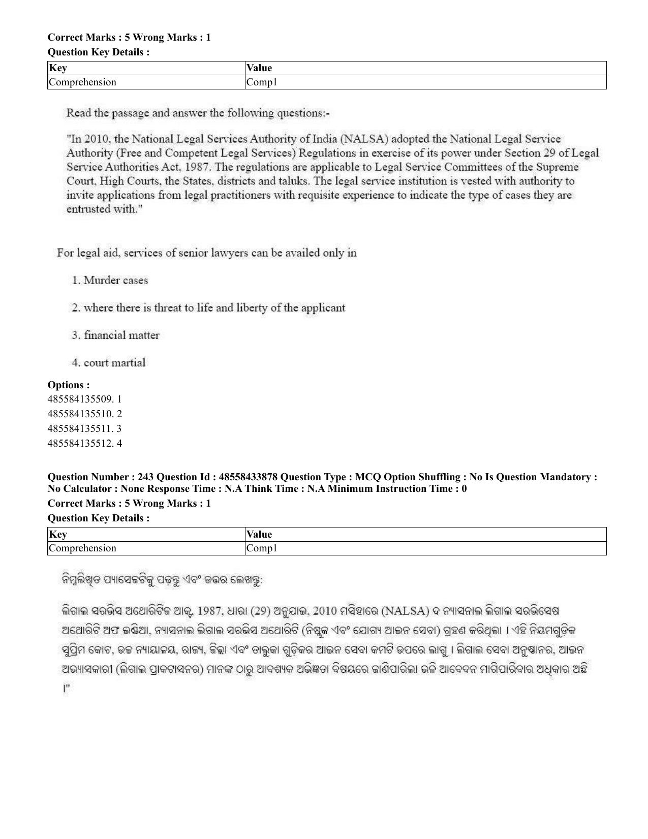 CUET 2023 English Odia Shift 1 Question Papers - 18 June 2023 - Page 204